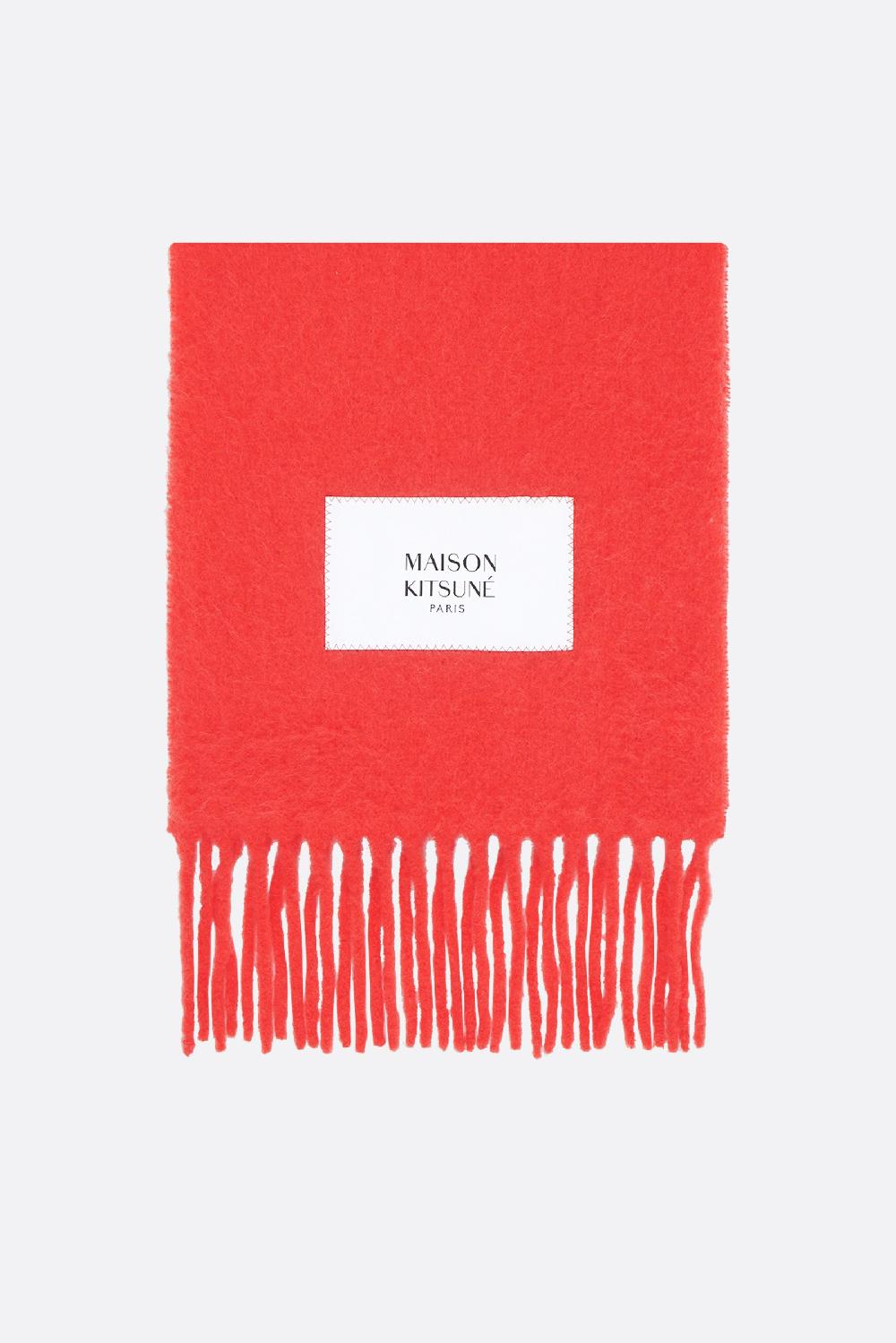 MAISON KITSUNÉ Sciarpa In Misto Alpaca Patch Logo