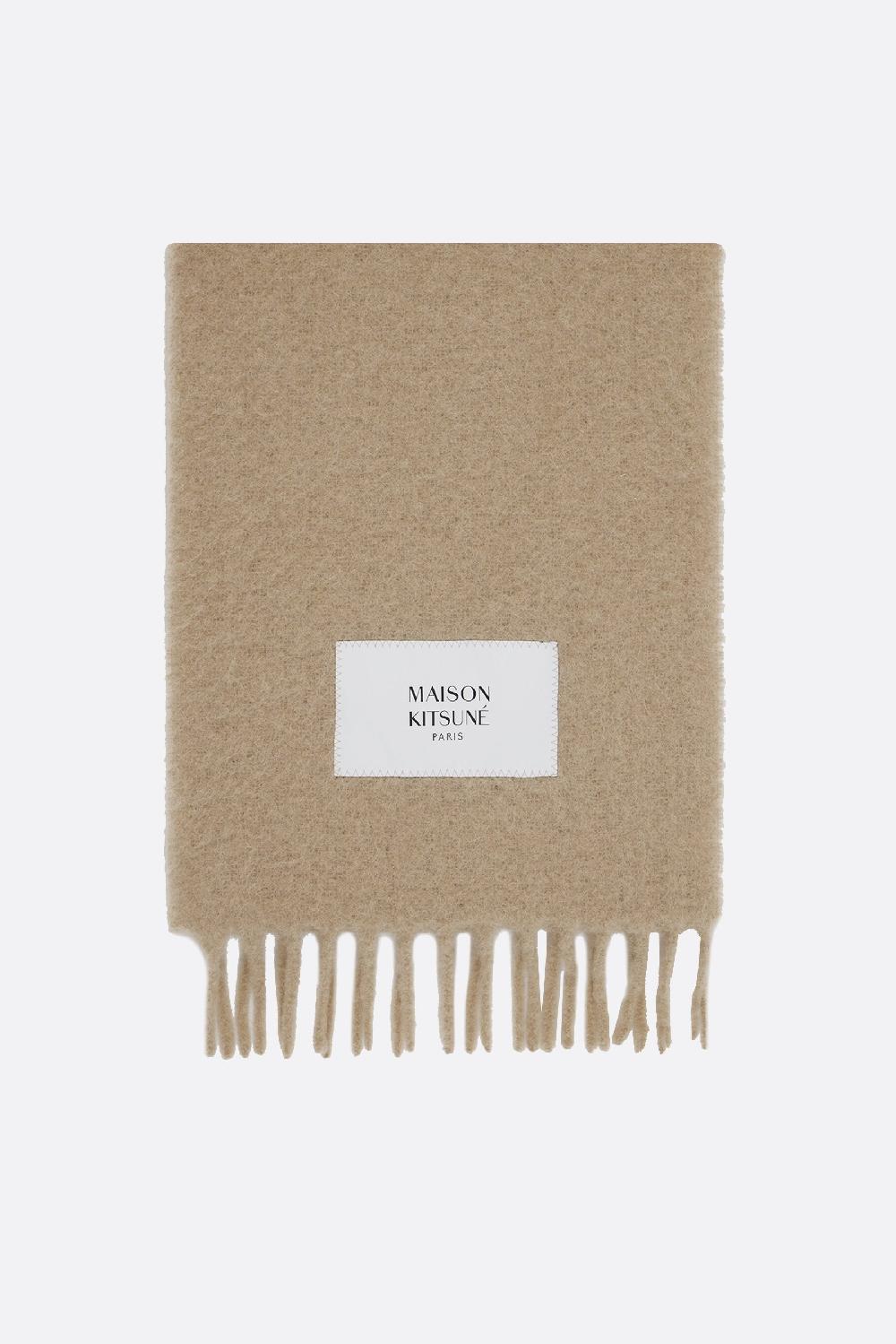 MAISON KITSUNÉ Sciarpa In Misto Alpaca Patch Logo
