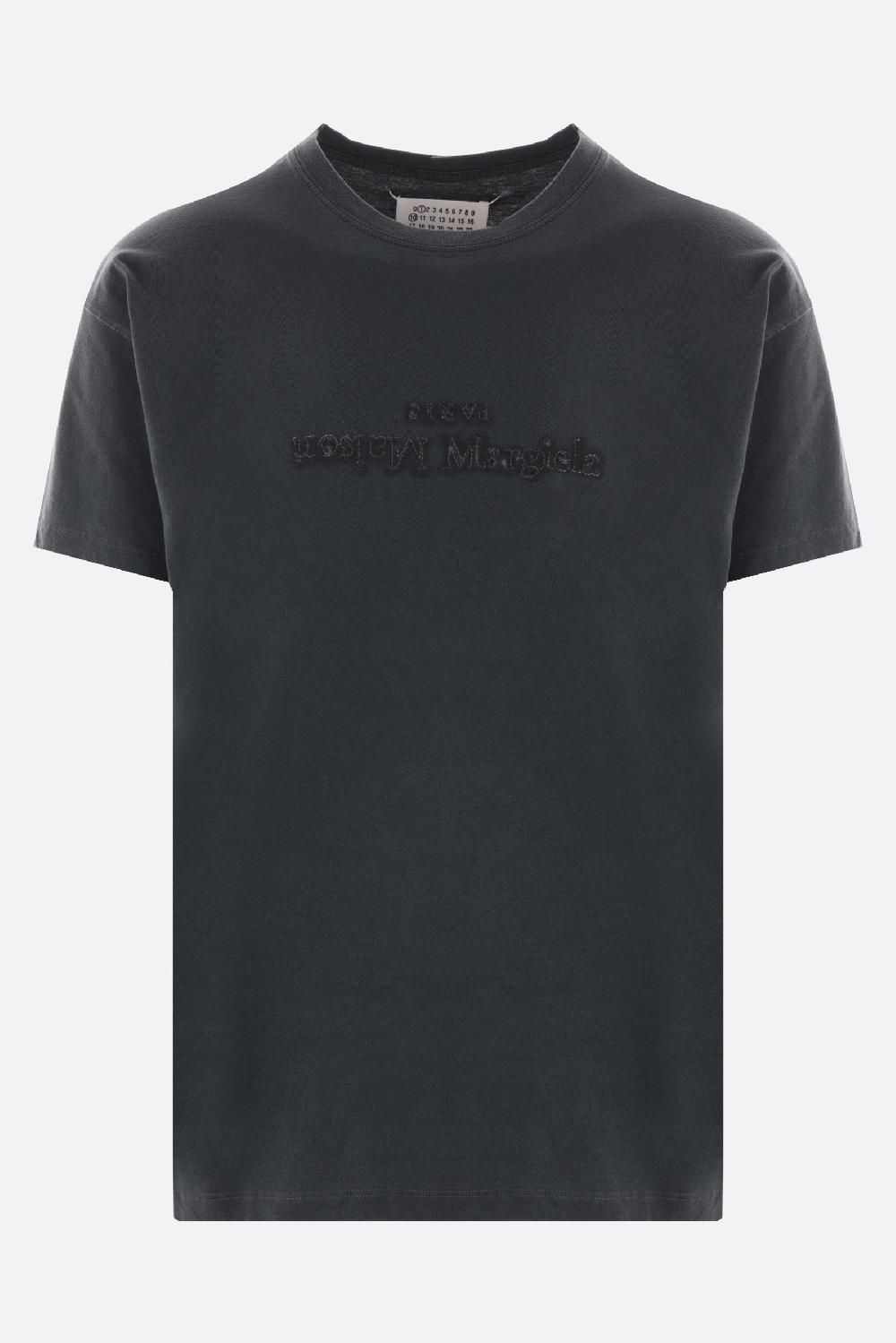 MAISON MARGIELA t-shirt in cotone ricamo logo