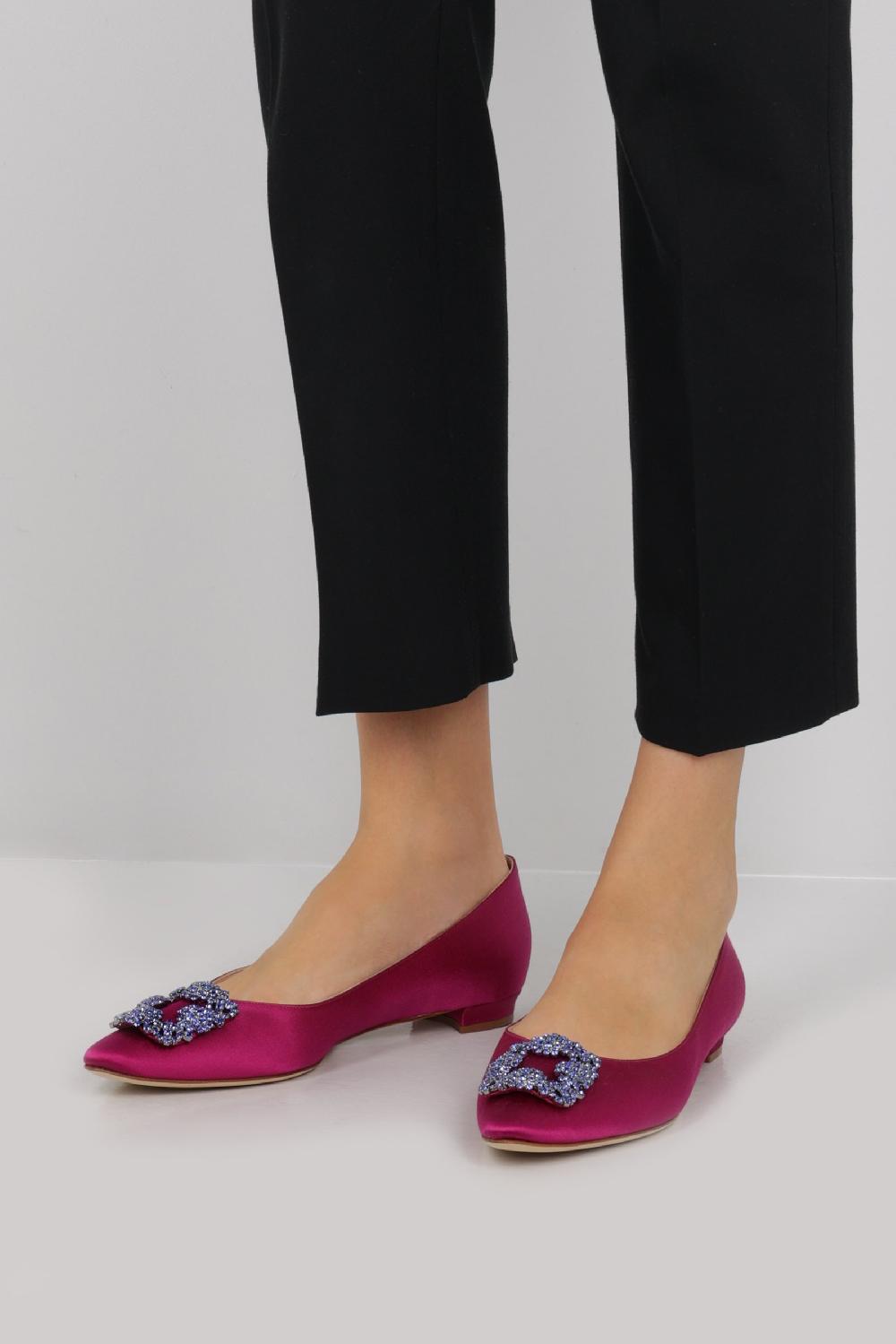 MANOLO BLAHNIK Ballerina Hangisi In Raso