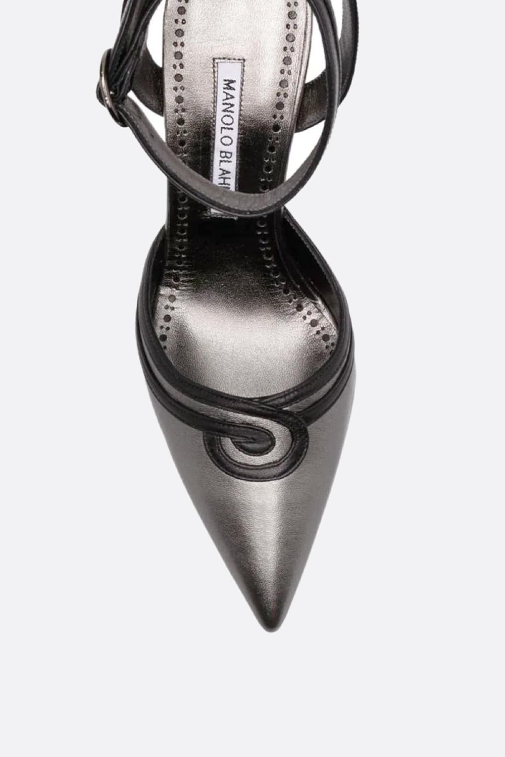 MANOLO BLAHNIK Slingback Chonga In Nappa Laminata