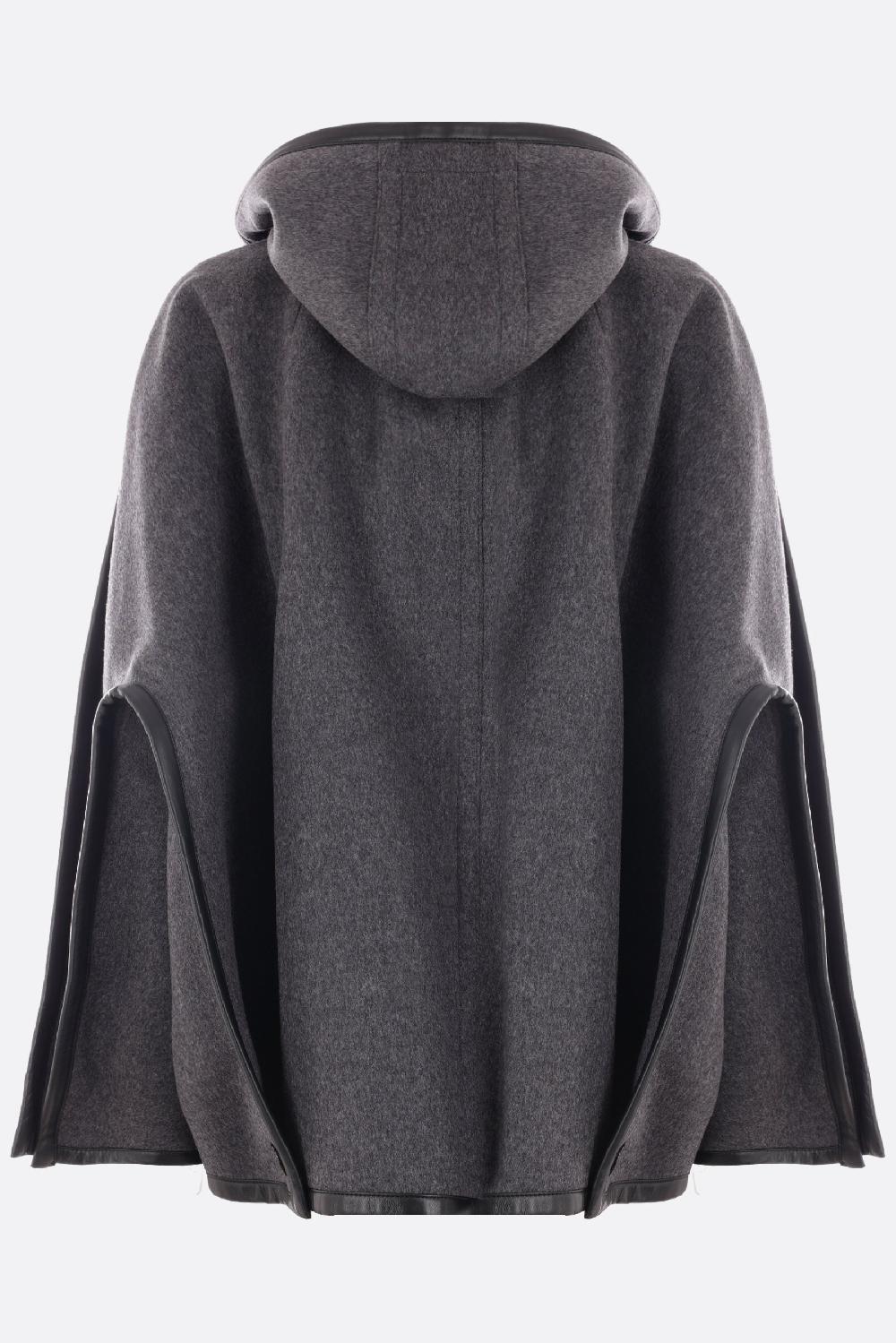 BOTTEGA VENETA Mantella In Lana Con Profili In Nappa