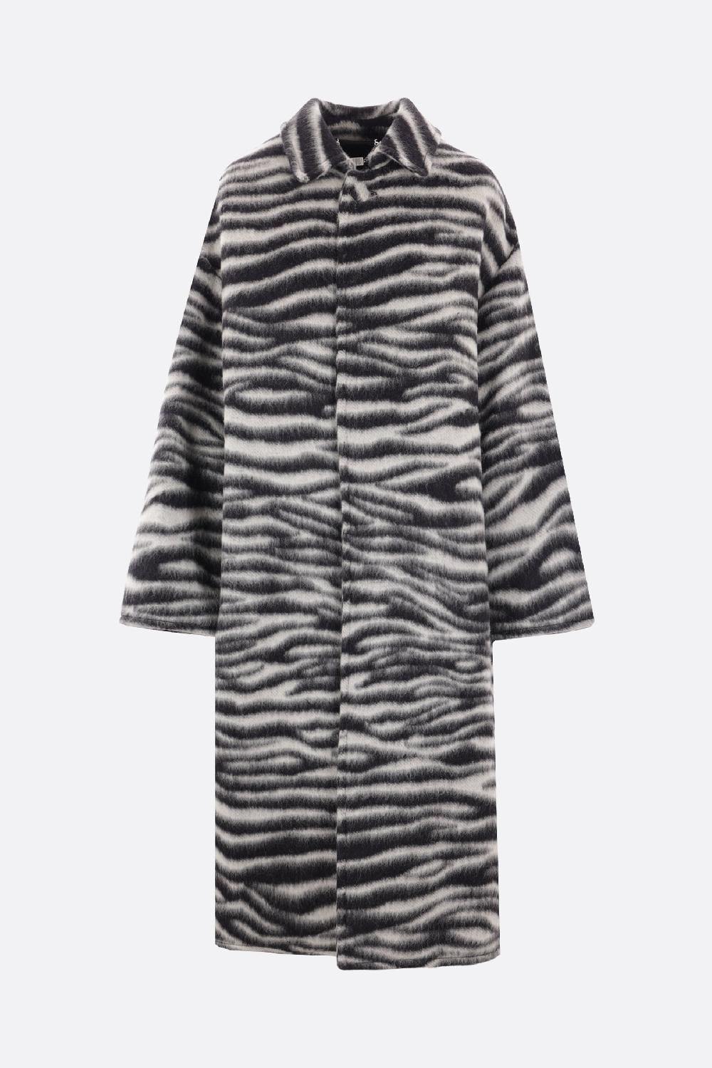 MARC JACOBS cappotto in misto lana stampa zebra
