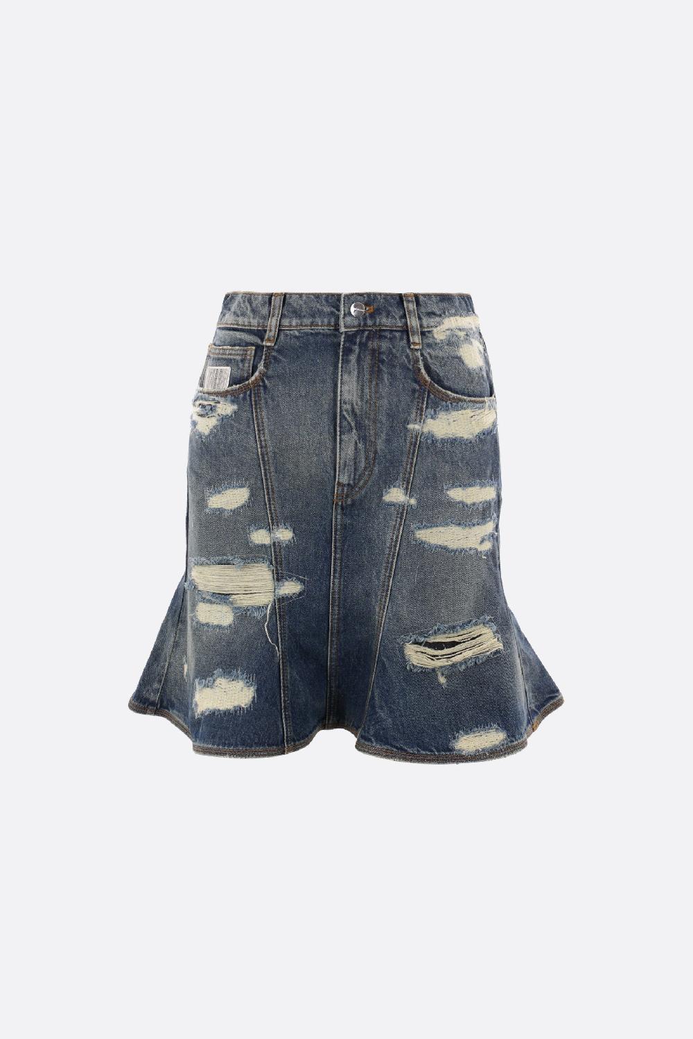 MARC JACOBS minigonna in denim effetto sdrucito