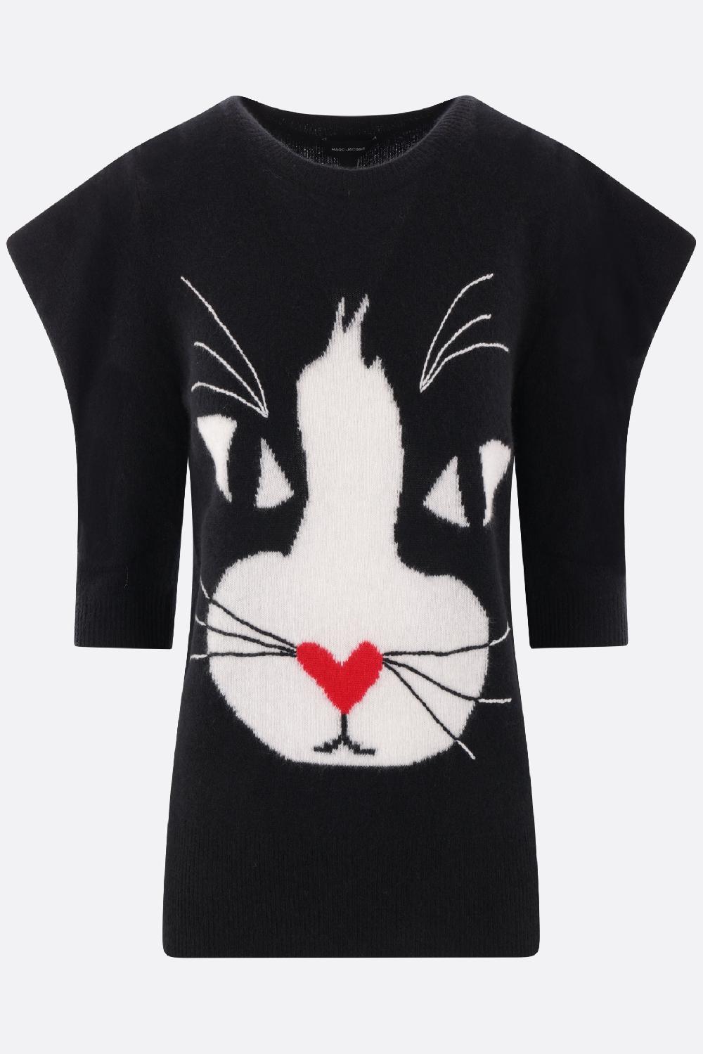 MARC JACOBS pullover in cashmere intarsio gatto