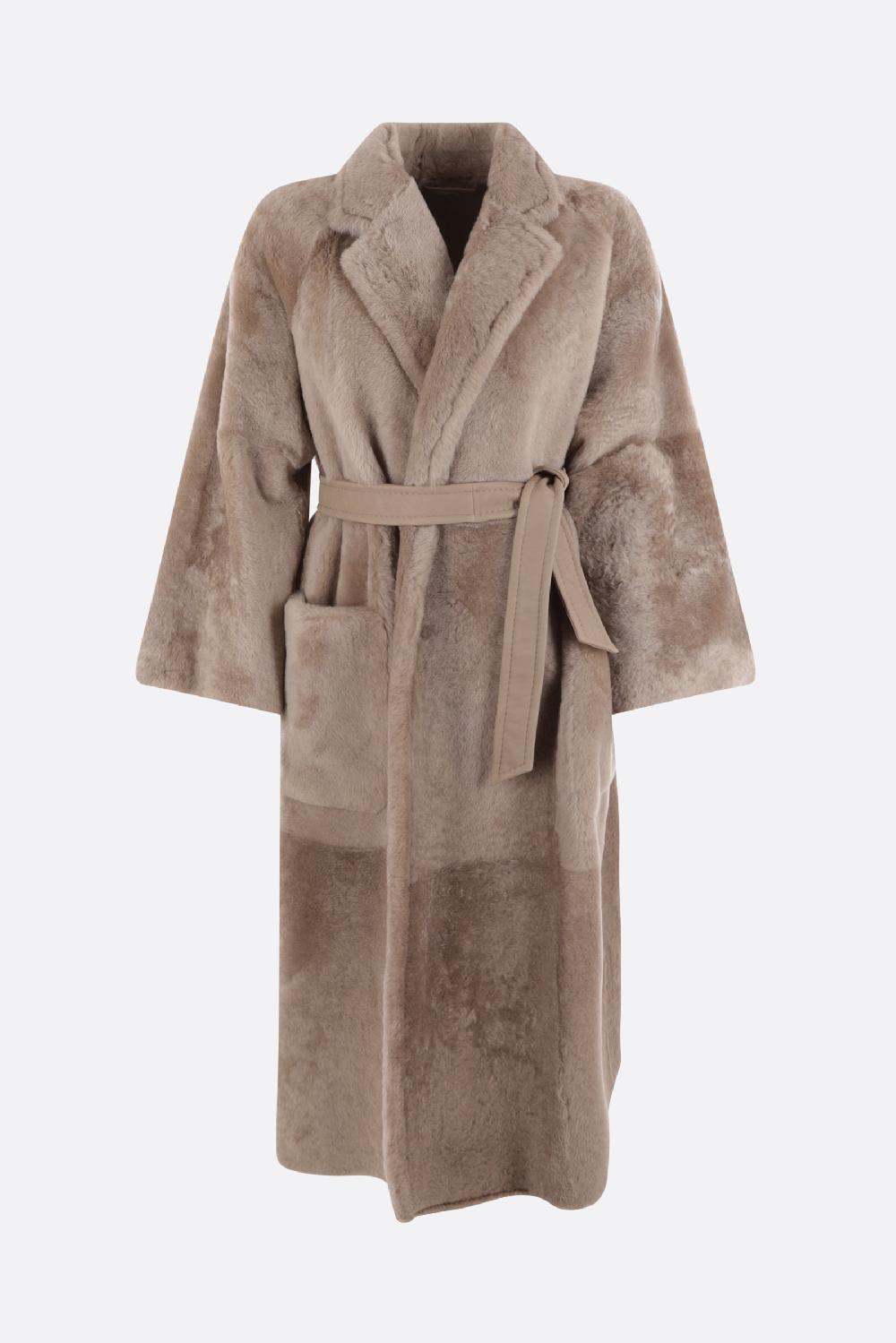 MAX MARA cappotto a vestaglia Calmi in shearling