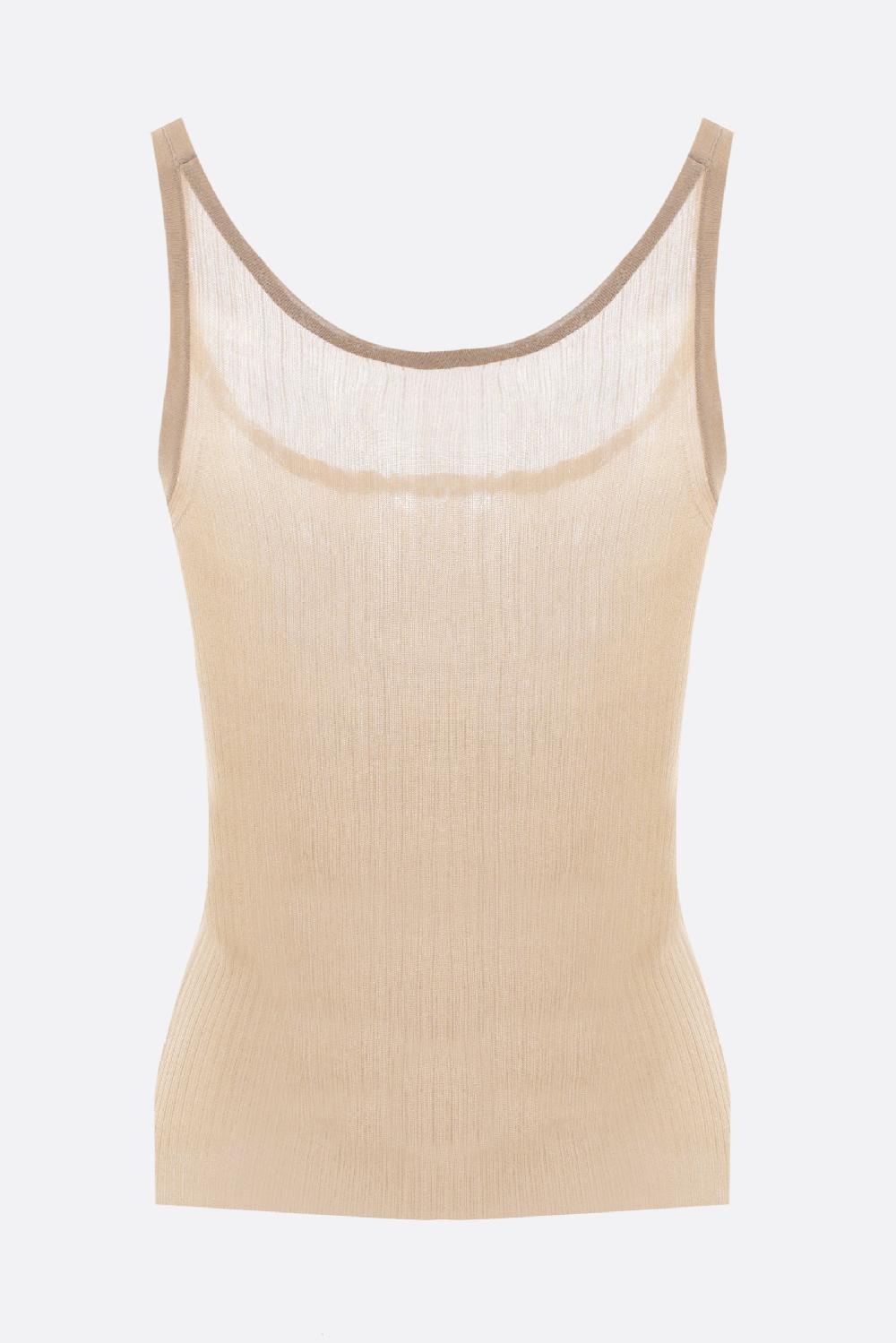 MAX MARA Top Smanicato Bastia In Seta A Costine