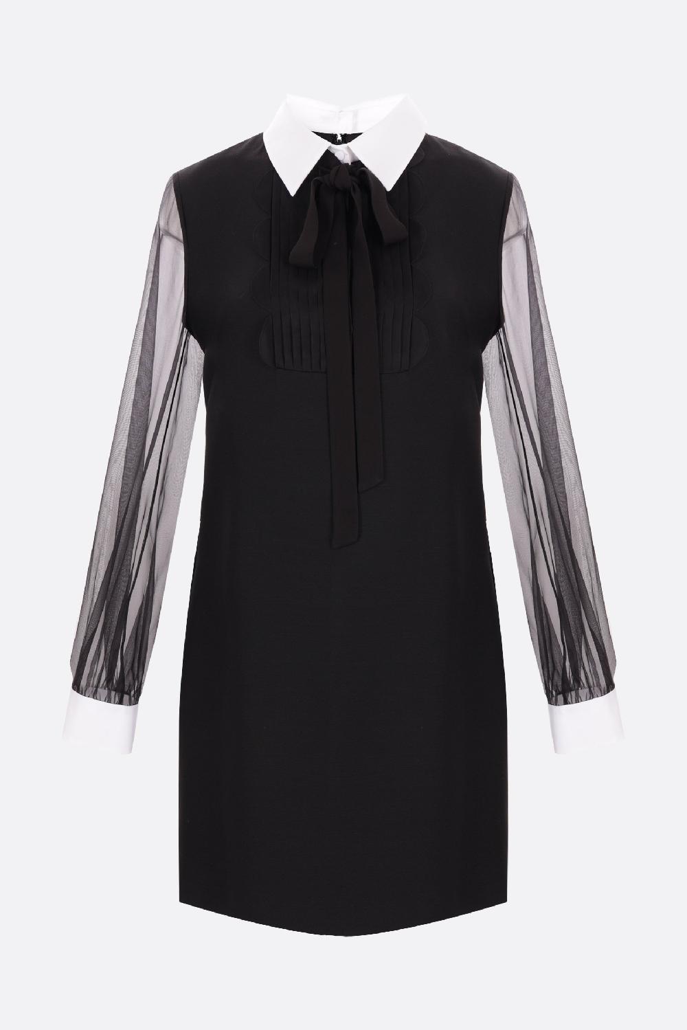 VALENTINO GARAVANI miniabito in Crepe Couture e taffetà