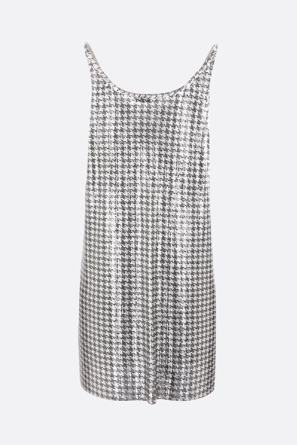 RABANNE Miniabito In Maglia Metallica Stampa Pied-de-poule