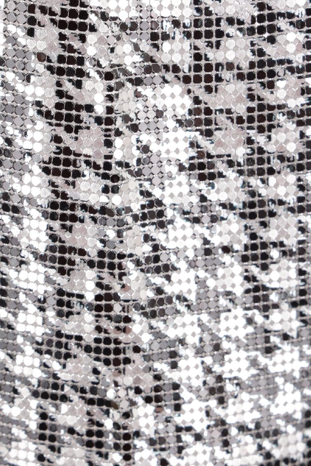 RABANNE Miniabito In Maglia Metallica Stampa Pied-de-poule