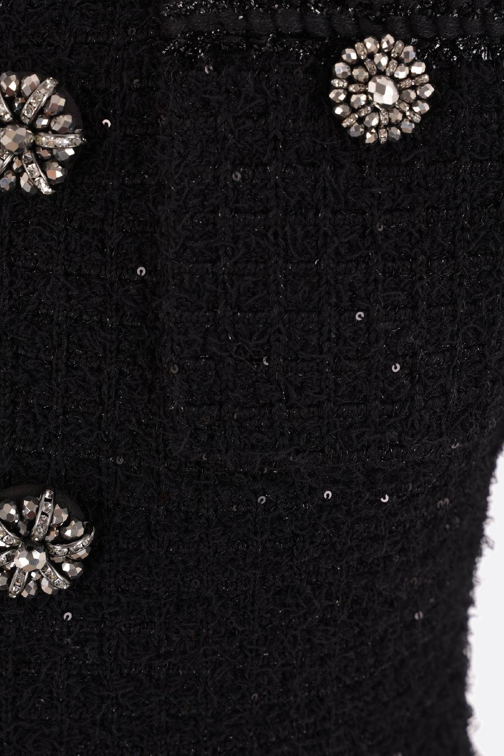 SELF PORTRAIT Miniabito In Maglia Texturizzata Con Paillettes