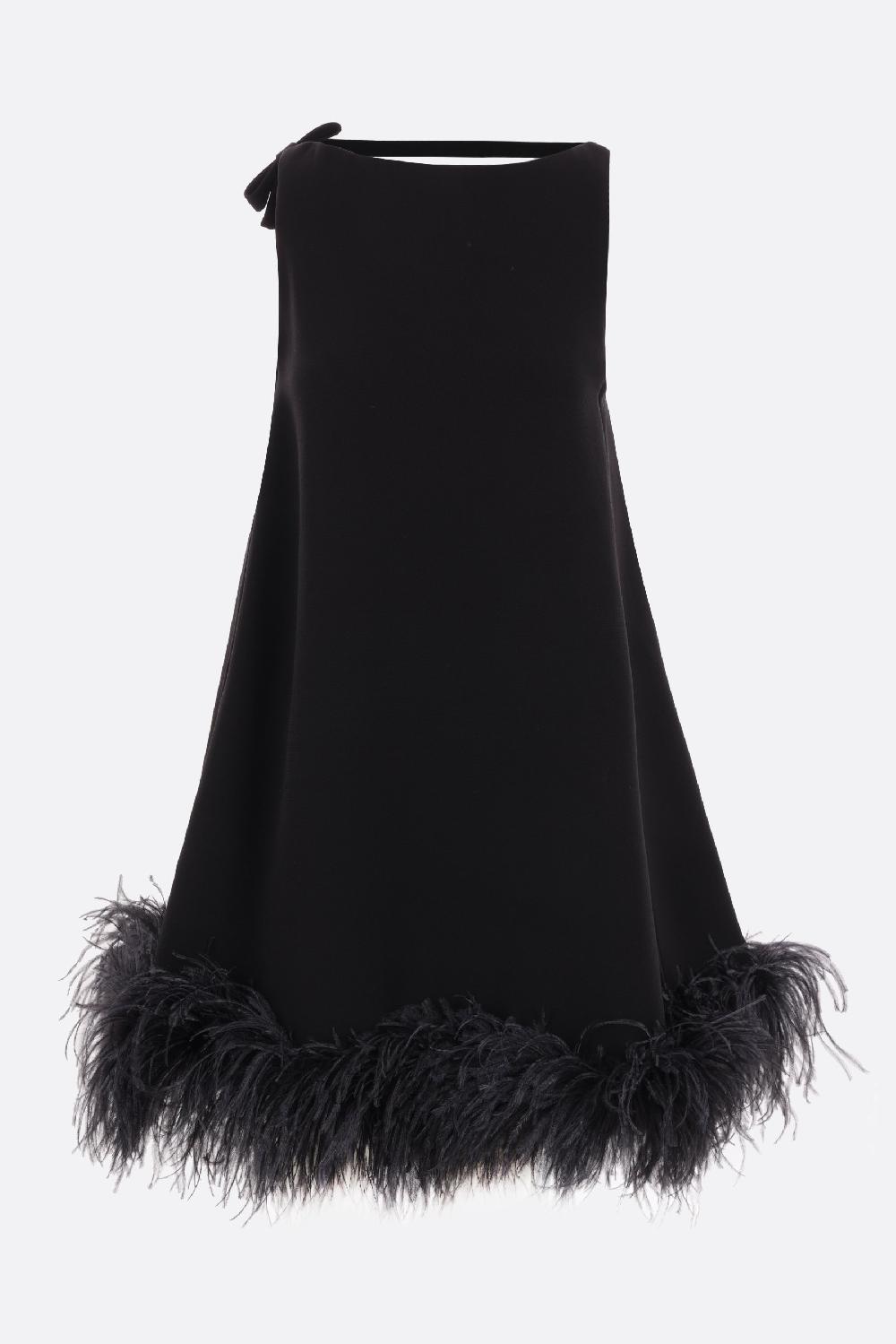 VALENTINO GARAVANI miniabito in Structured Couture con piume