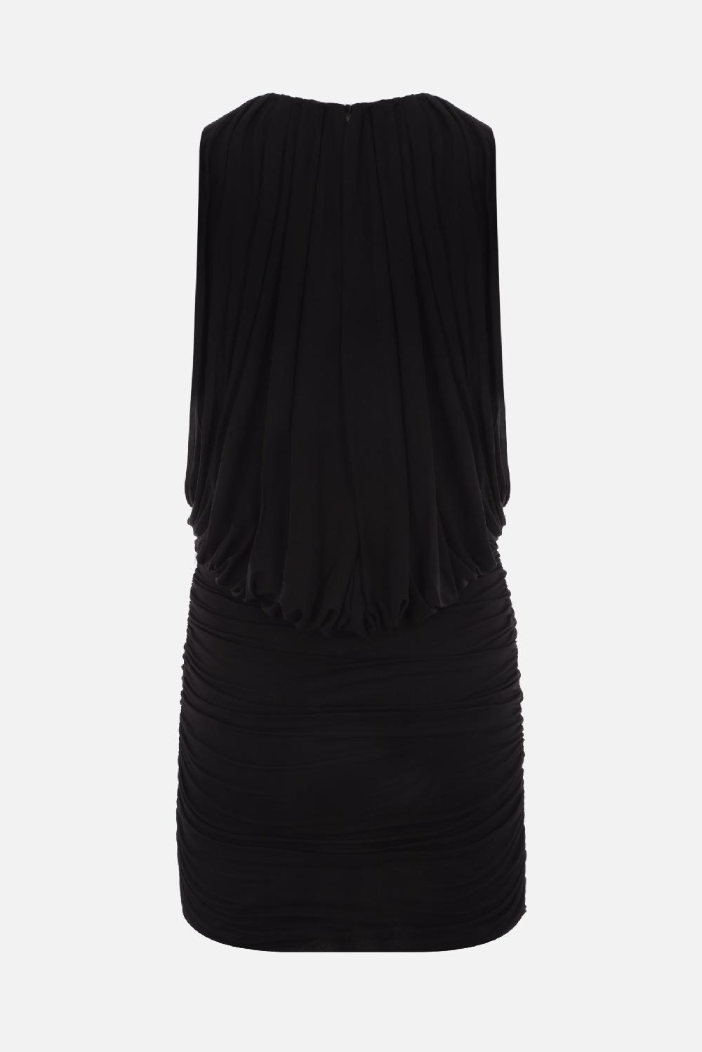 SAINT LAURENT Miniabito Smanicato In Jersey Con Drappeggi