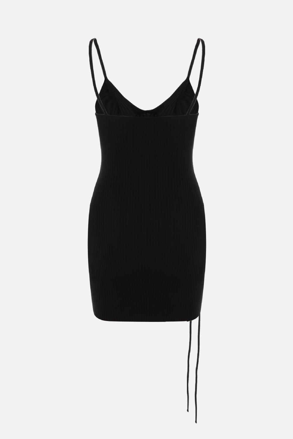 OFF WHITE Miniabito Smanicato In Maglia Stretch A Costine