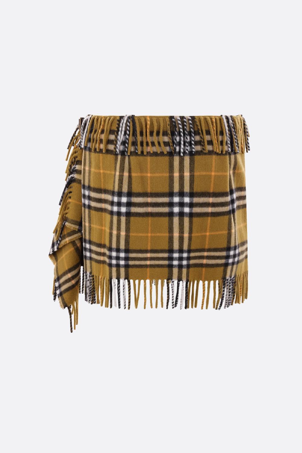 BURBERRY Minigonna A Portafoglio In Lana E Cashmere Check
