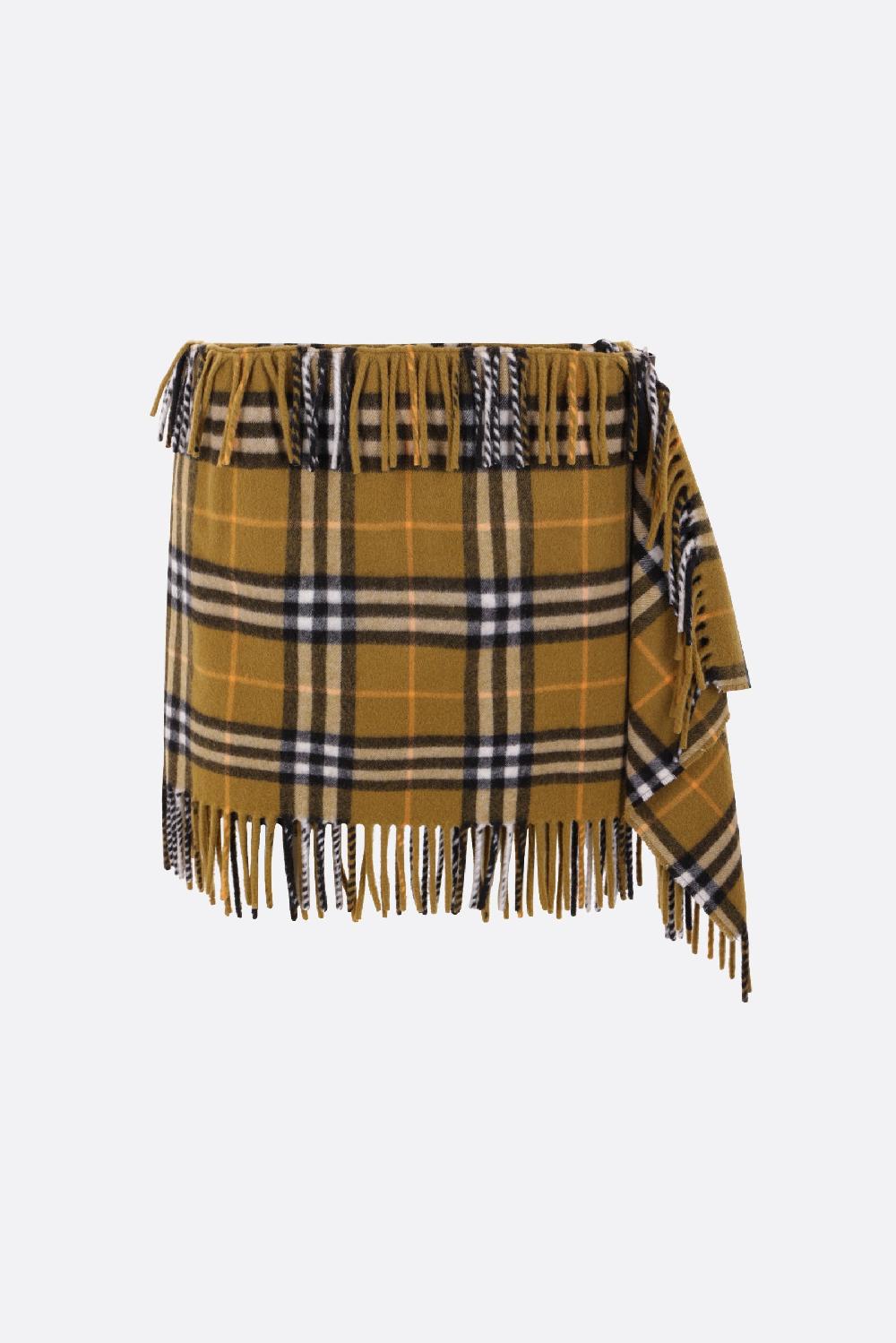 BURBERRY minigonna a portafoglio in lana e cashmere Check