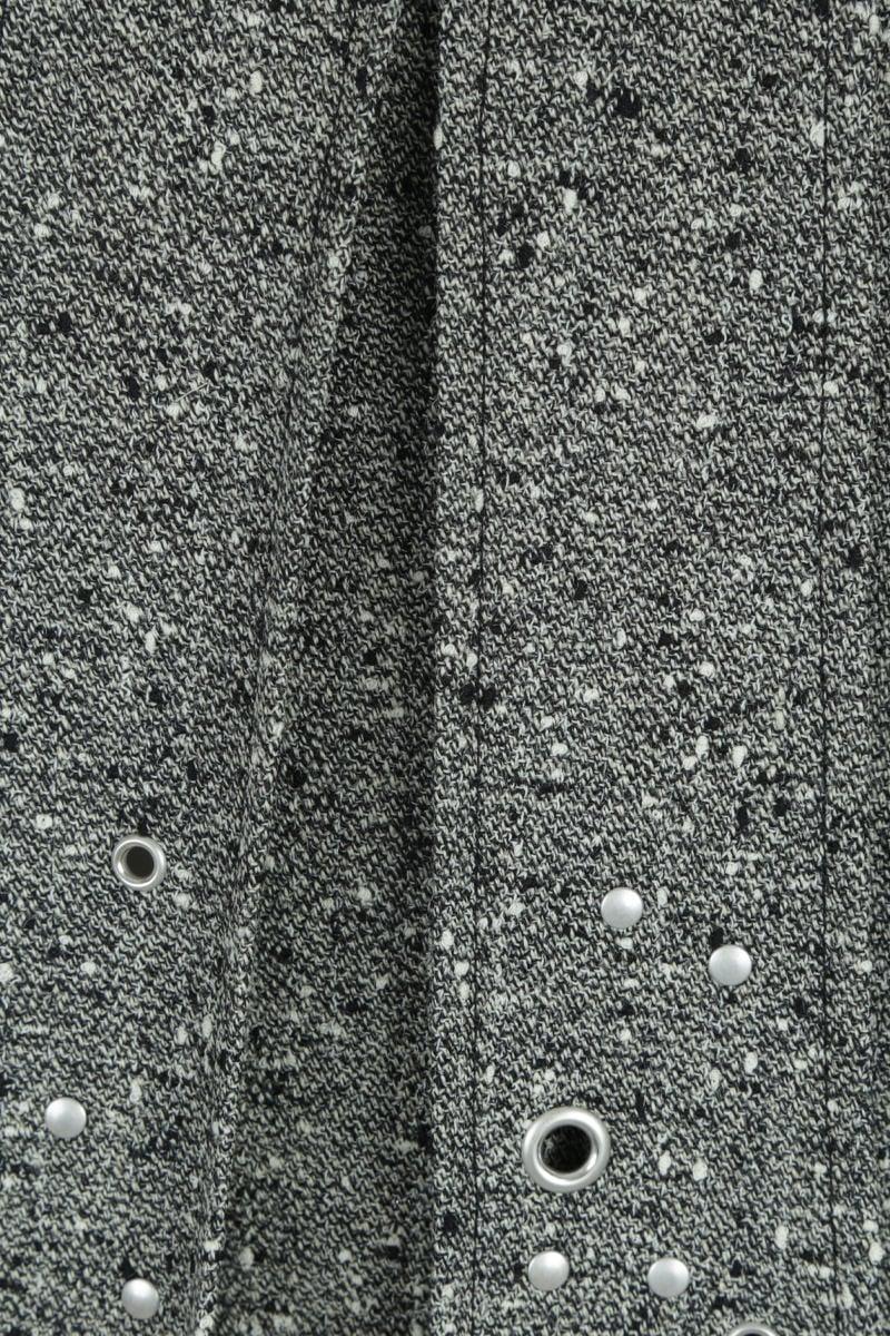 DURAZZI MILANO Minigonna A Trapezio In Misto Lana Con Borchie E Occhielli