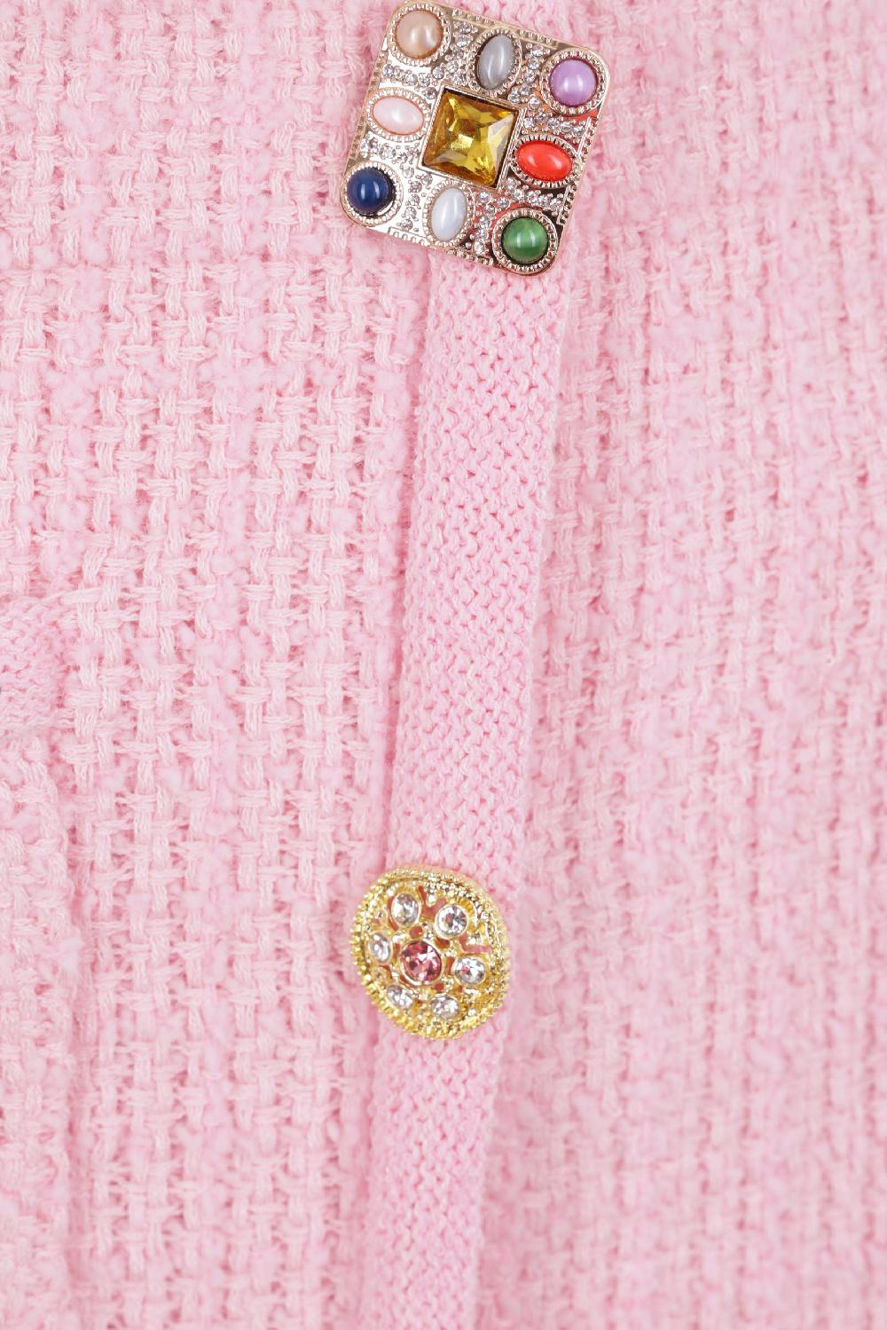 SELF PORTRAIT Minigonna In Maglia Con Bottoni Gioiello