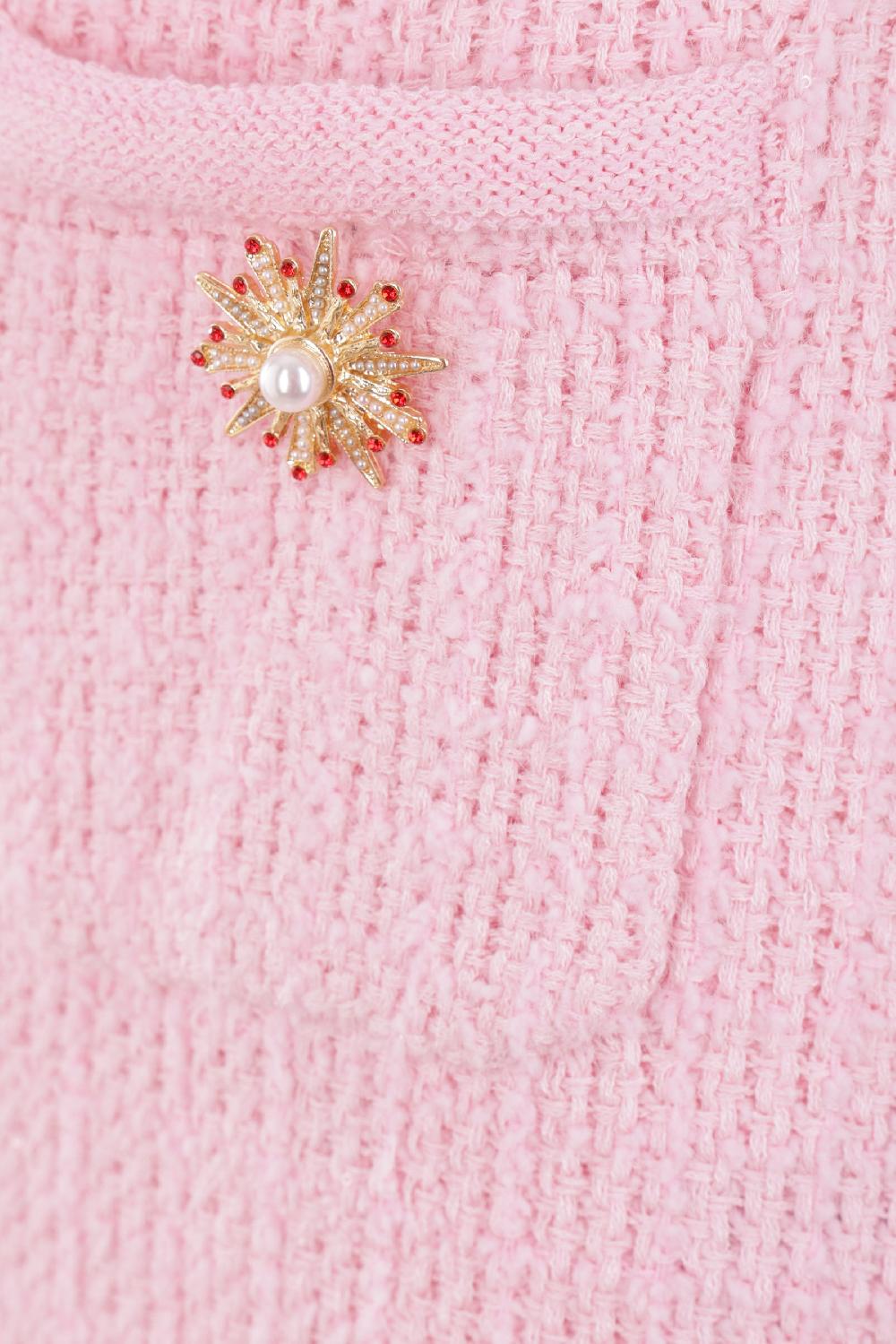 SELF PORTRAIT Minigonna In Maglia Con Bottoni Gioiello