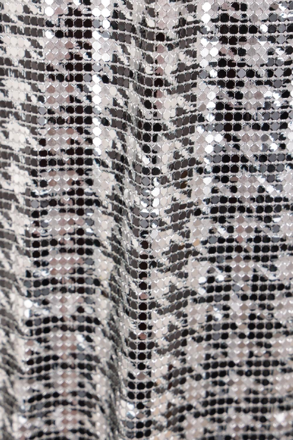 RABANNE Minigonna In Maglia Metallica Stampa Pied-de-poule