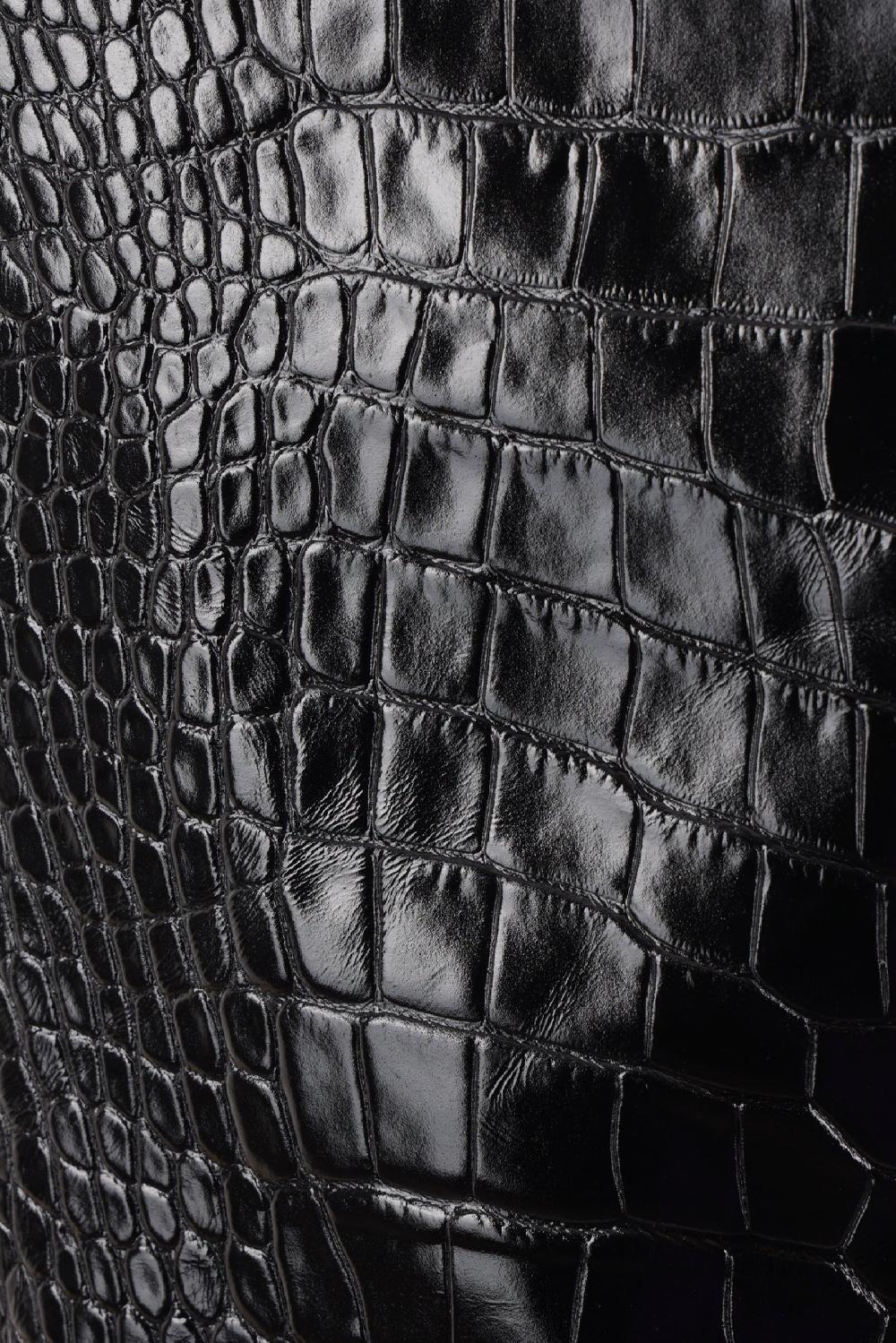 VERSACE Minigonna In Pelle Lucida Effetto Coccodrillo