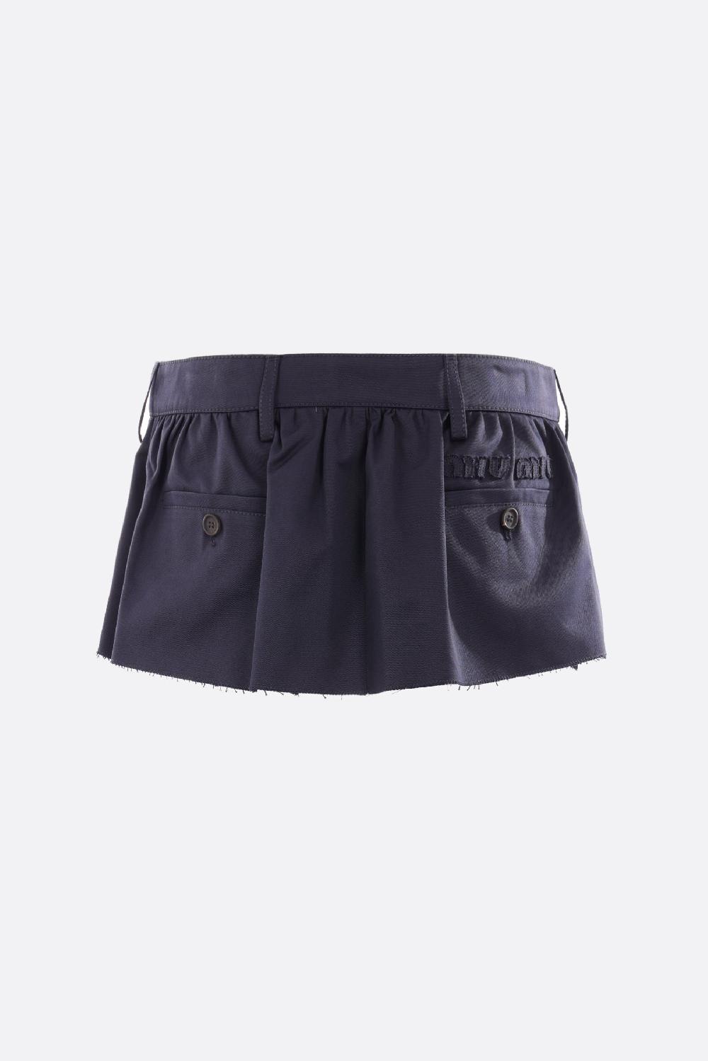 MIU MIU Minigonna In Gabardine Patch Logo