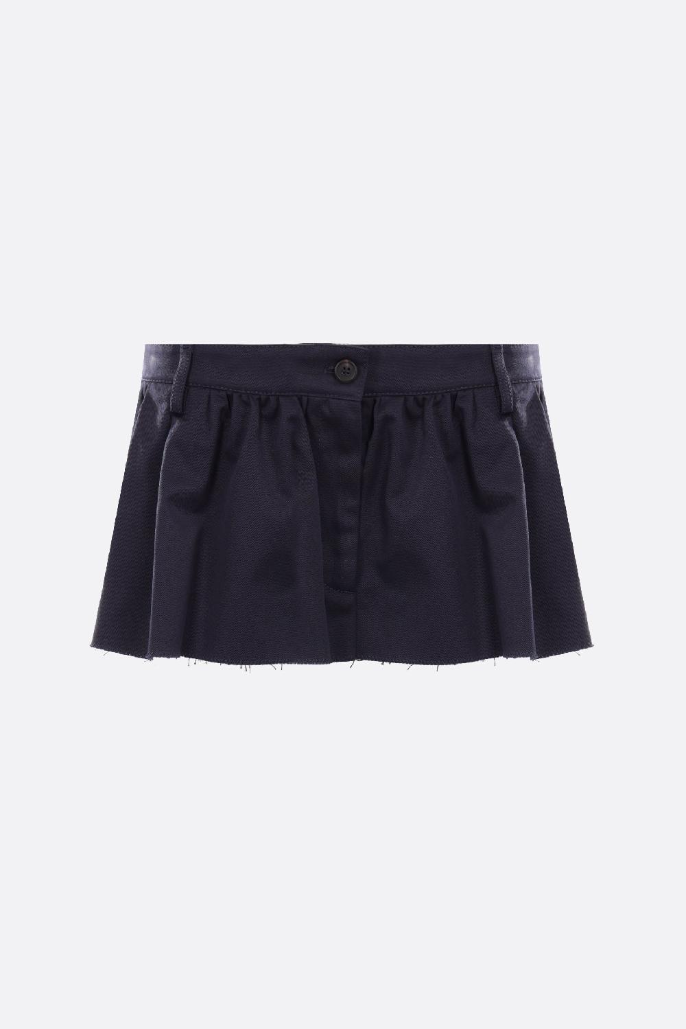 MIU MIU minigonna in gabardine patch logo