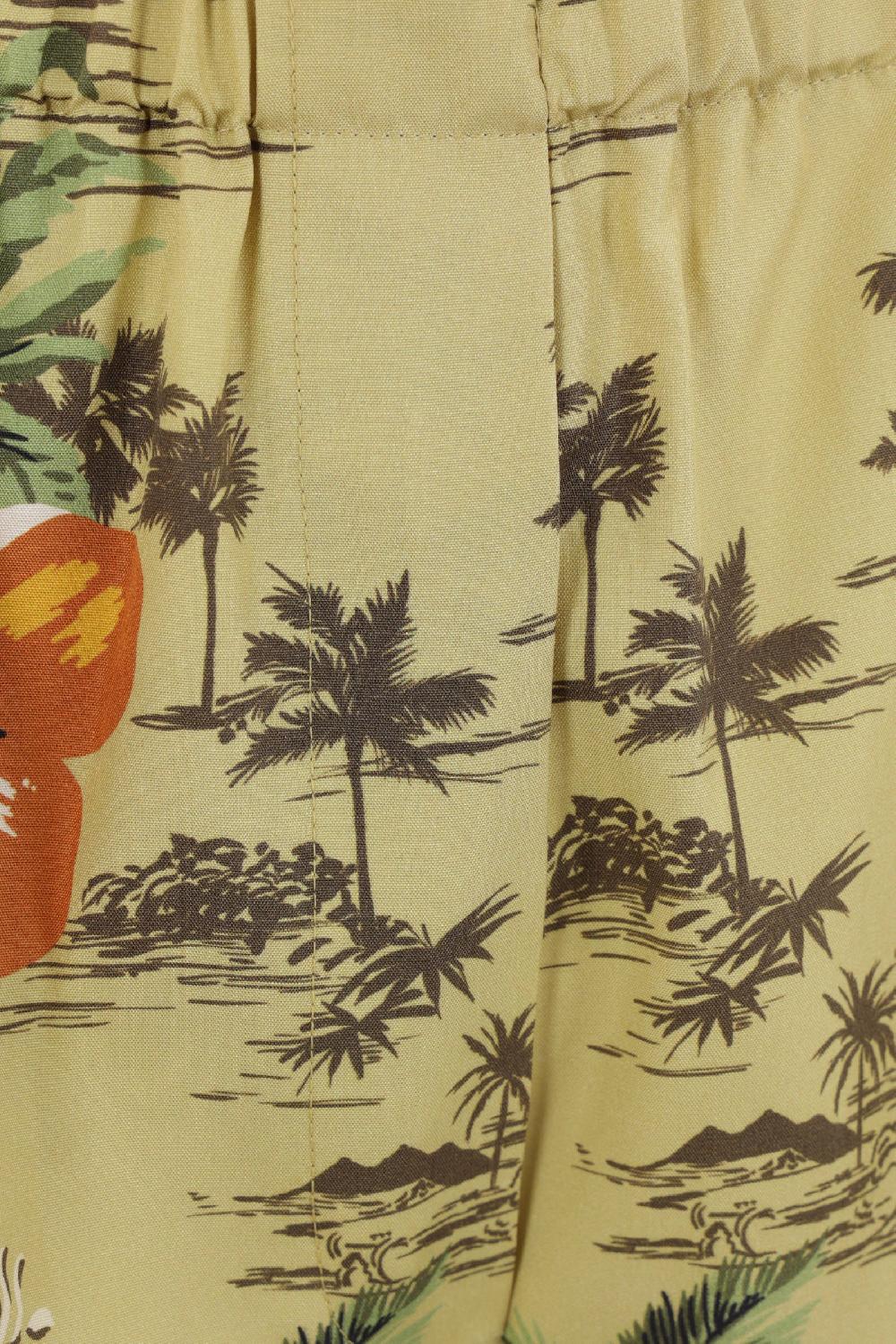 MIU MIU Pantalone Corto In Seta Stampa Hawaii