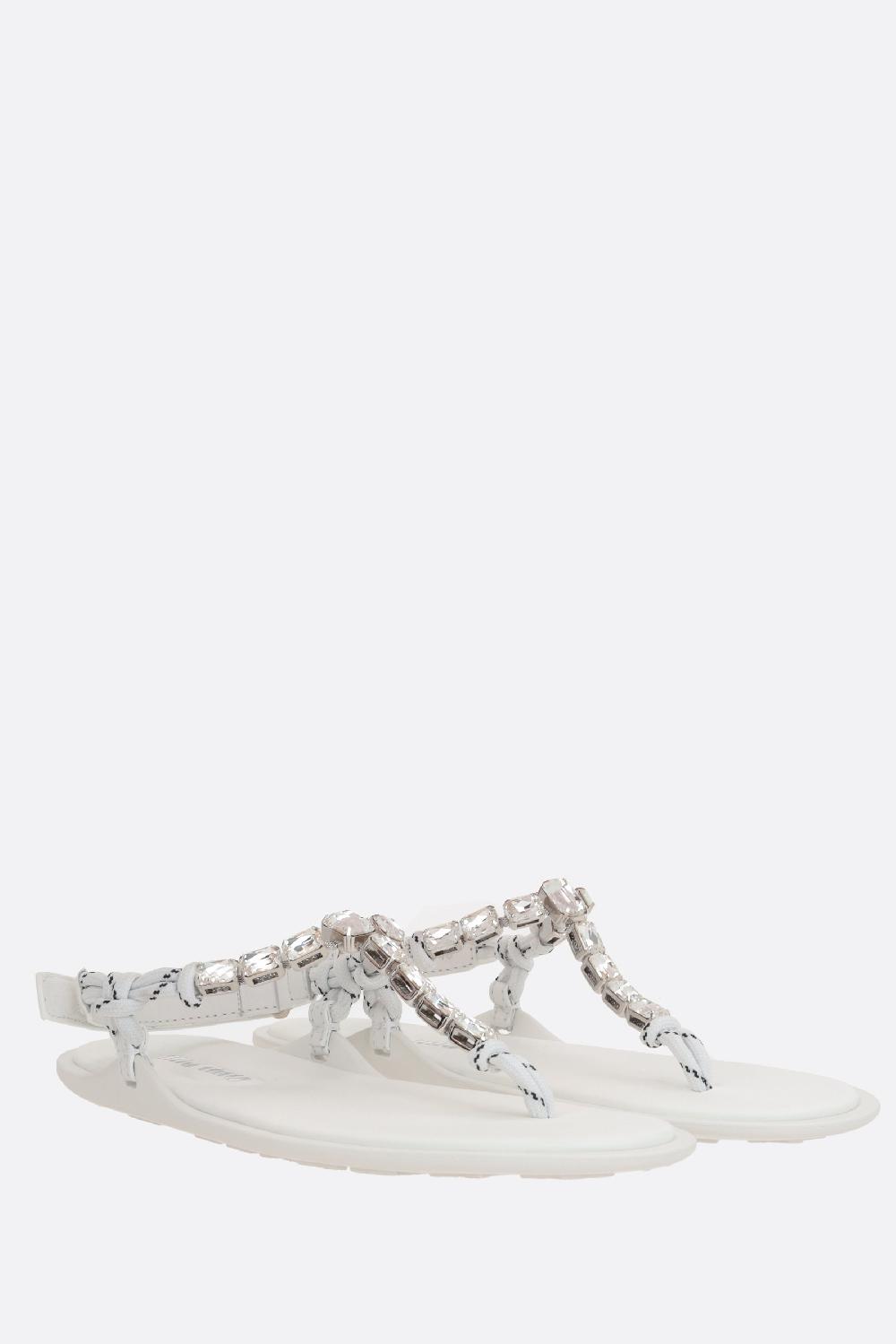 MIU MIU Sandalo Infradito In Corda Con Cristalli