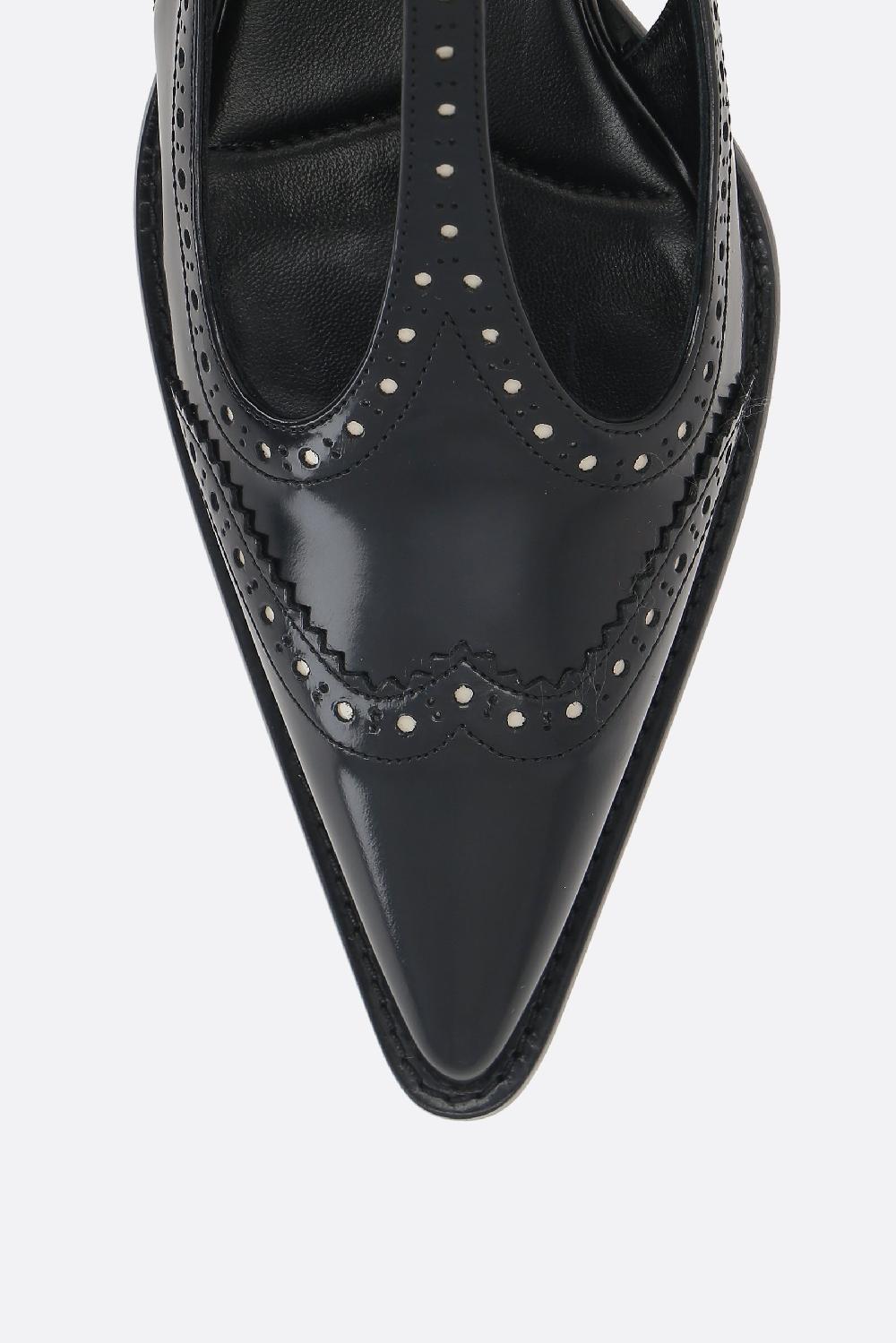 MIU MIU Slingback Brogue In Pelle Spazzolata