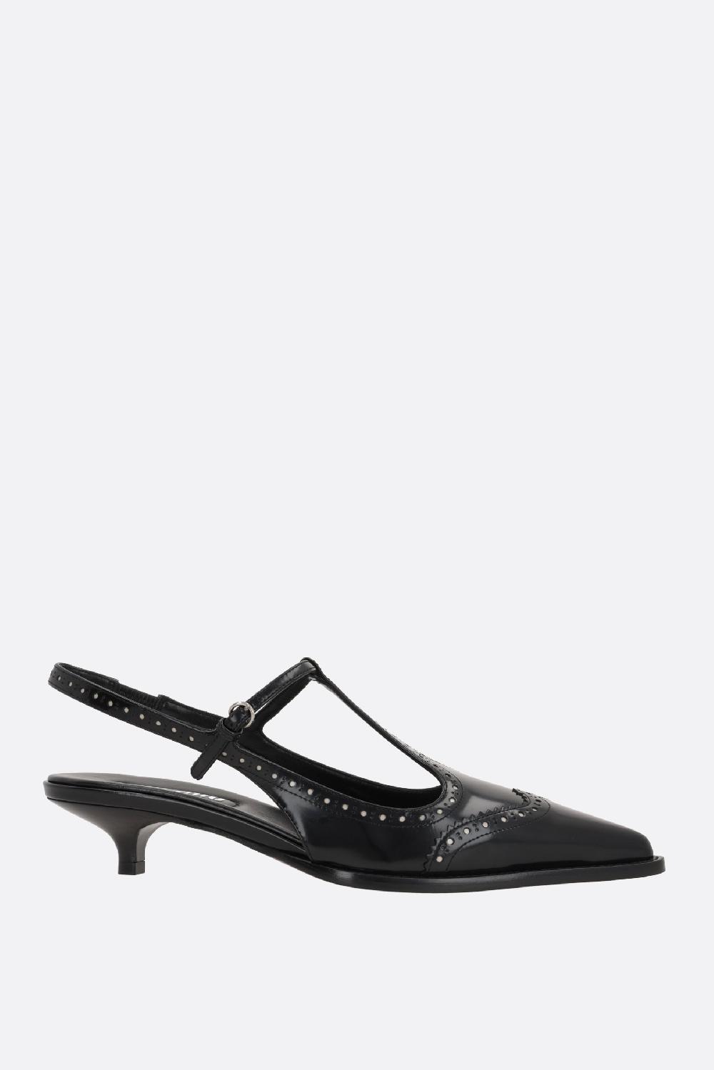 MIU MIU slingback Brogue in pelle spazzolata