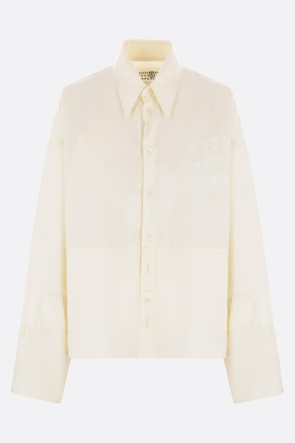 MM6 camicia in popeline stampa numeric signature