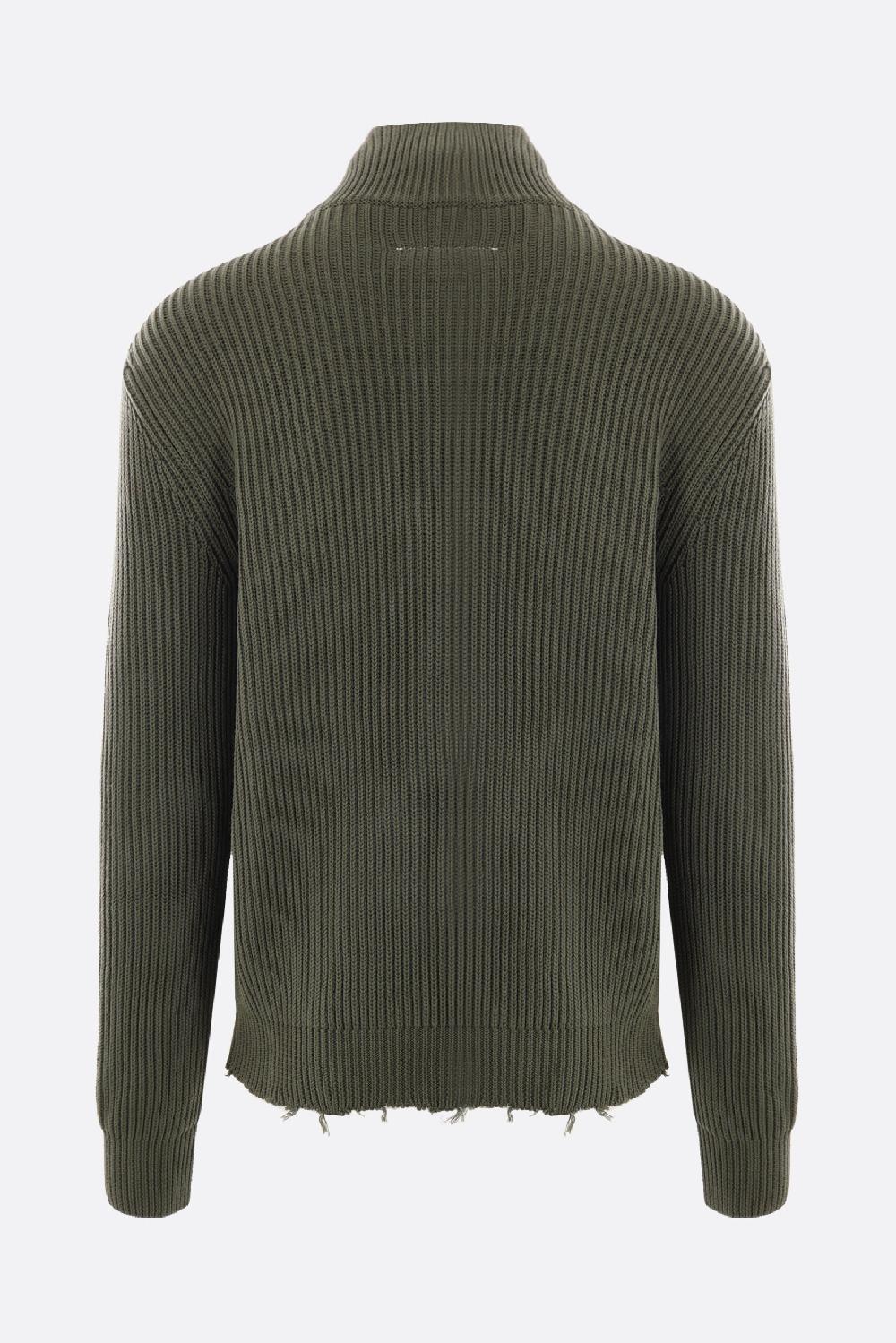 MM6 Cardigan Full-zip In Cotone A Costine