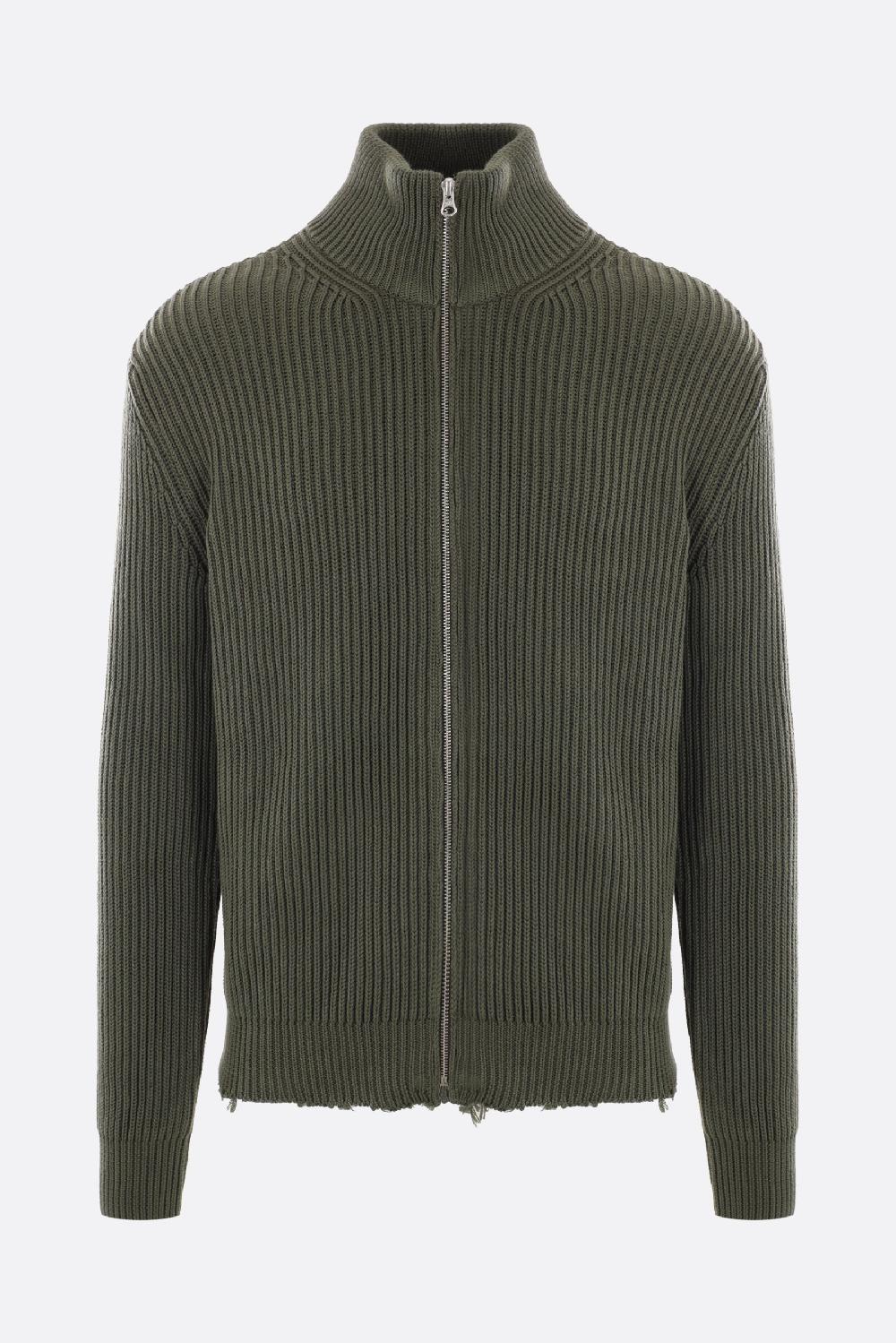 MM6 cardigan full-zip in cotone a costine