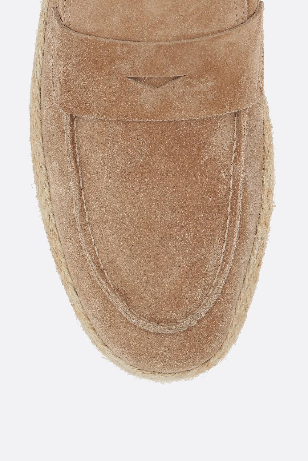 BRUNELLO CUCINELLI Mocassino In Suede Con Profilo In Corda