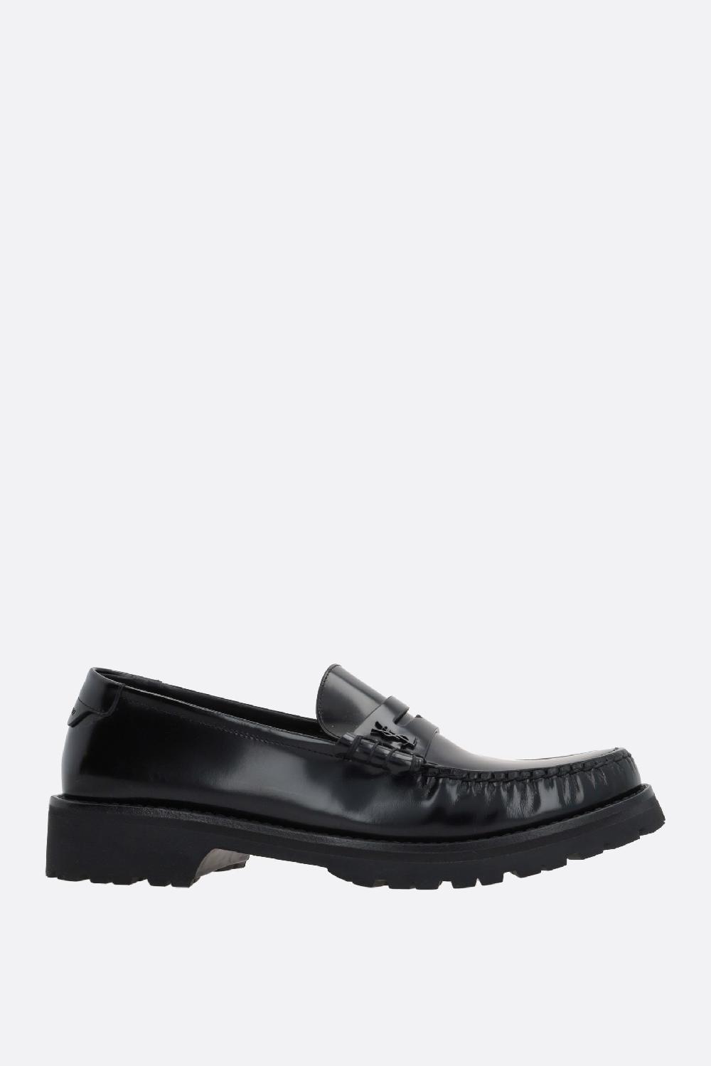 SAINT LAURENT mocassino Le Loafer Monogram in pelle lucida