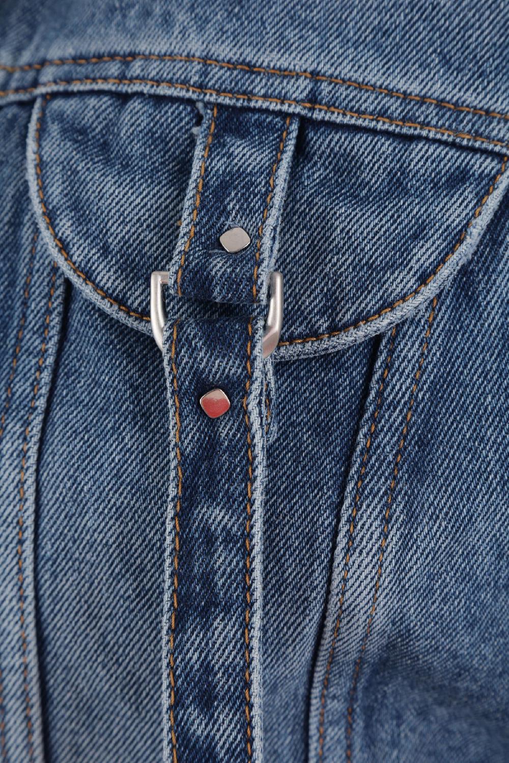 OFF WHITE Giubbotto Cargo Cropped In Denim