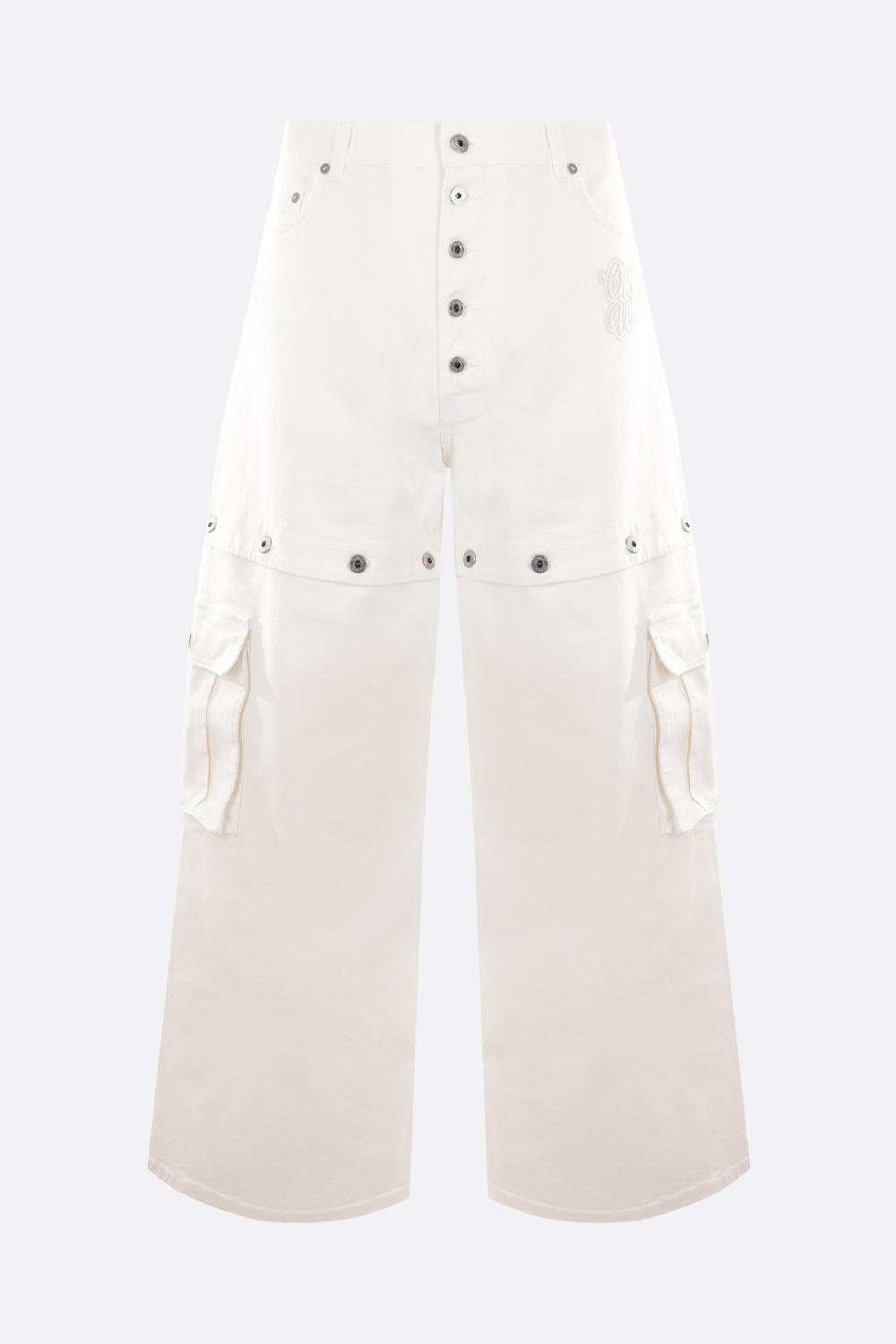 OFF WHITE jeans baggy-fit in denim ricamo logo