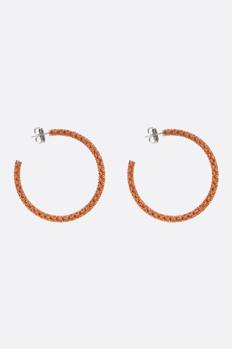 AMINA MUADDI orecchini a cerchio Cameron large in metallo con cristalli