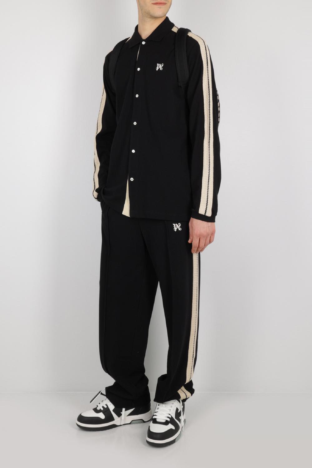 PALM ANGELS Camicia In Piquet Ricamo Logo