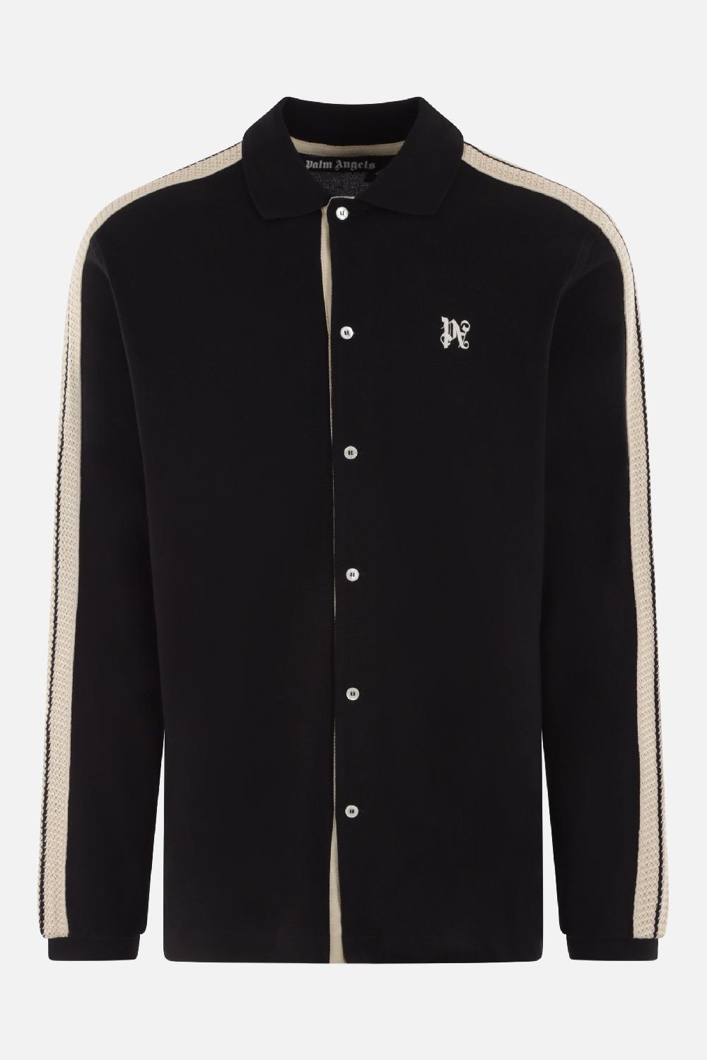 PALM ANGELS camicia in piquet ricamo logo