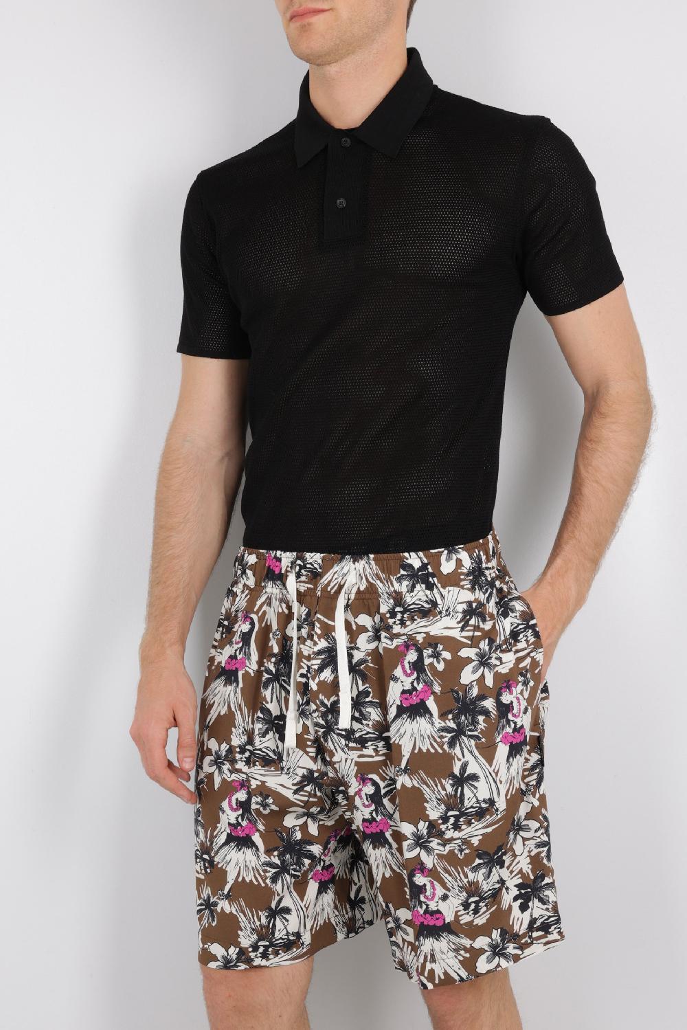 PALM ANGELS Pantalone Corto Hula In Viscosa