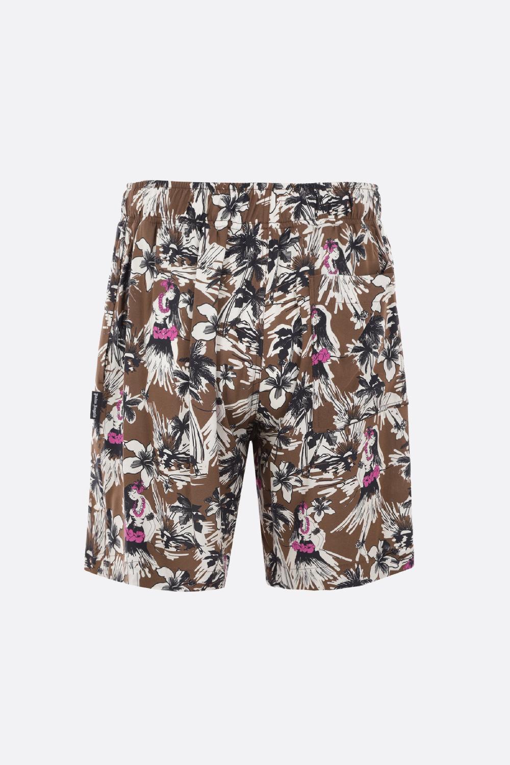 PALM ANGELS Pantalone Corto Hula In Viscosa