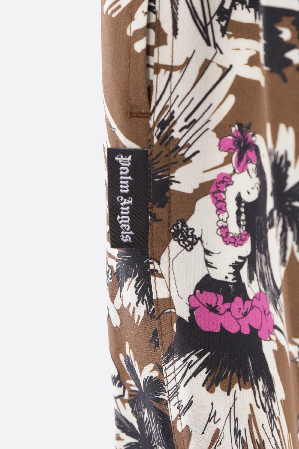 PALM ANGELS Pantalone Corto Hula In Viscosa