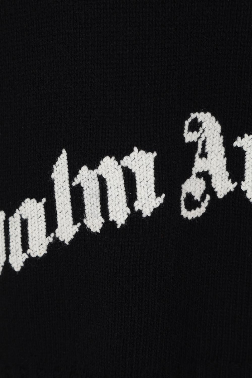 PALM ANGELS Pullover In Misto Lana Intarsio Logo