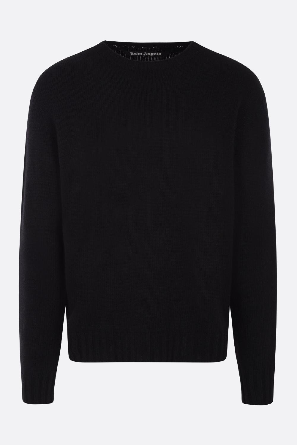 PALM ANGELS pullover in misto lana intarsio logo