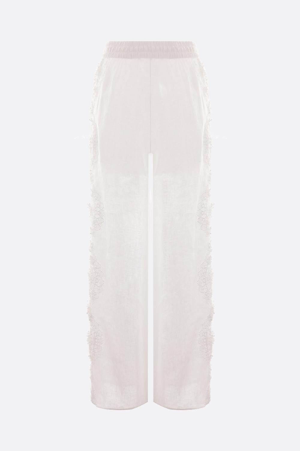 ZIMMERMANN Pantalone A Gamba Ampia Halliday In Lino