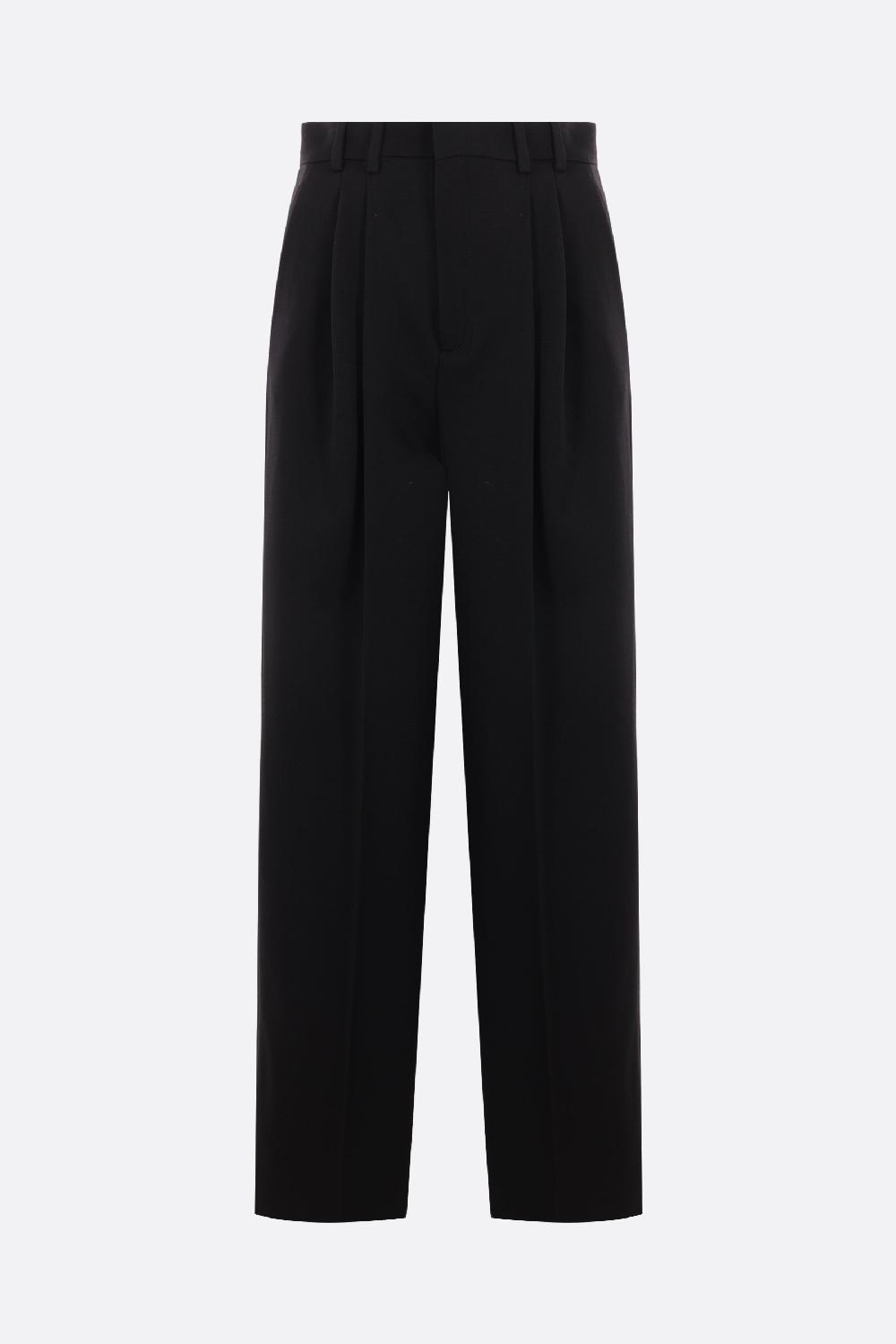 SAINT LAURENT pantalone a gamba ampia in grain de poudre
