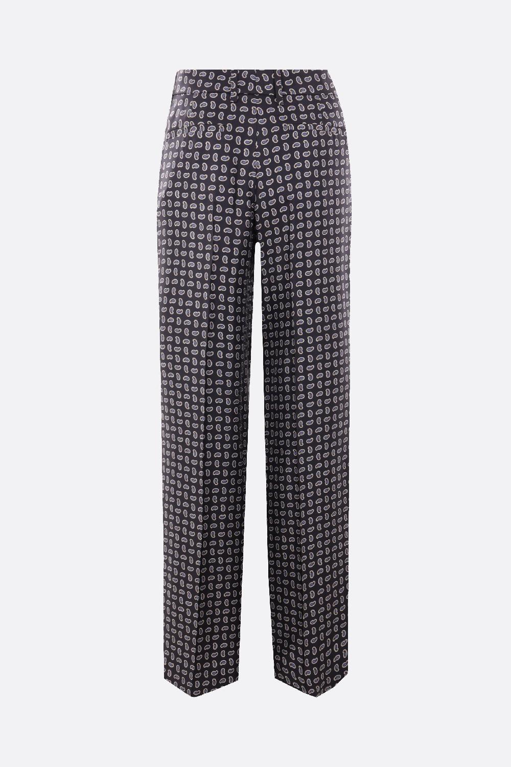 PRADA Pantalone A Gamba Ampia In Twill Stampa Paisley