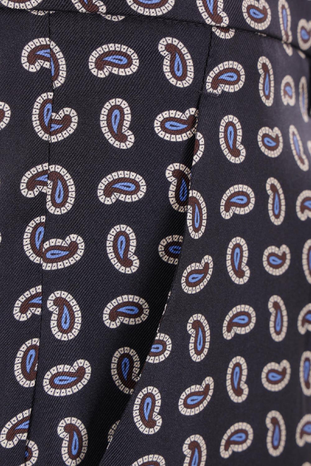 PRADA Pantalone A Gamba Ampia In Twill Stampa Paisley